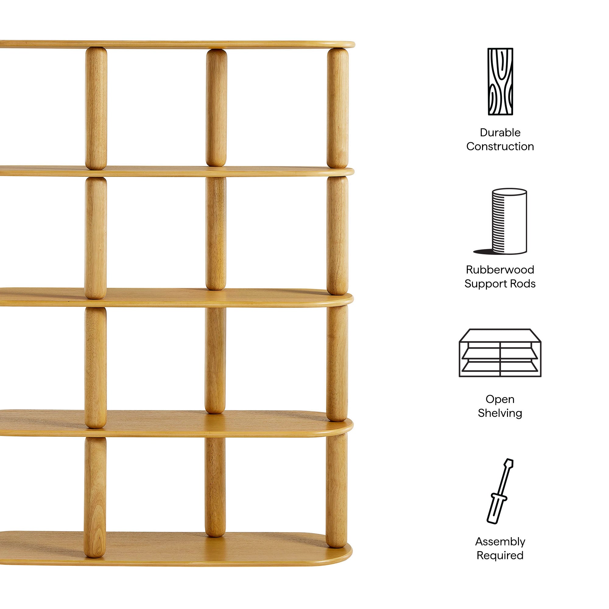 Arcus 4-Tier Oval Wood Bookshelf by Modway