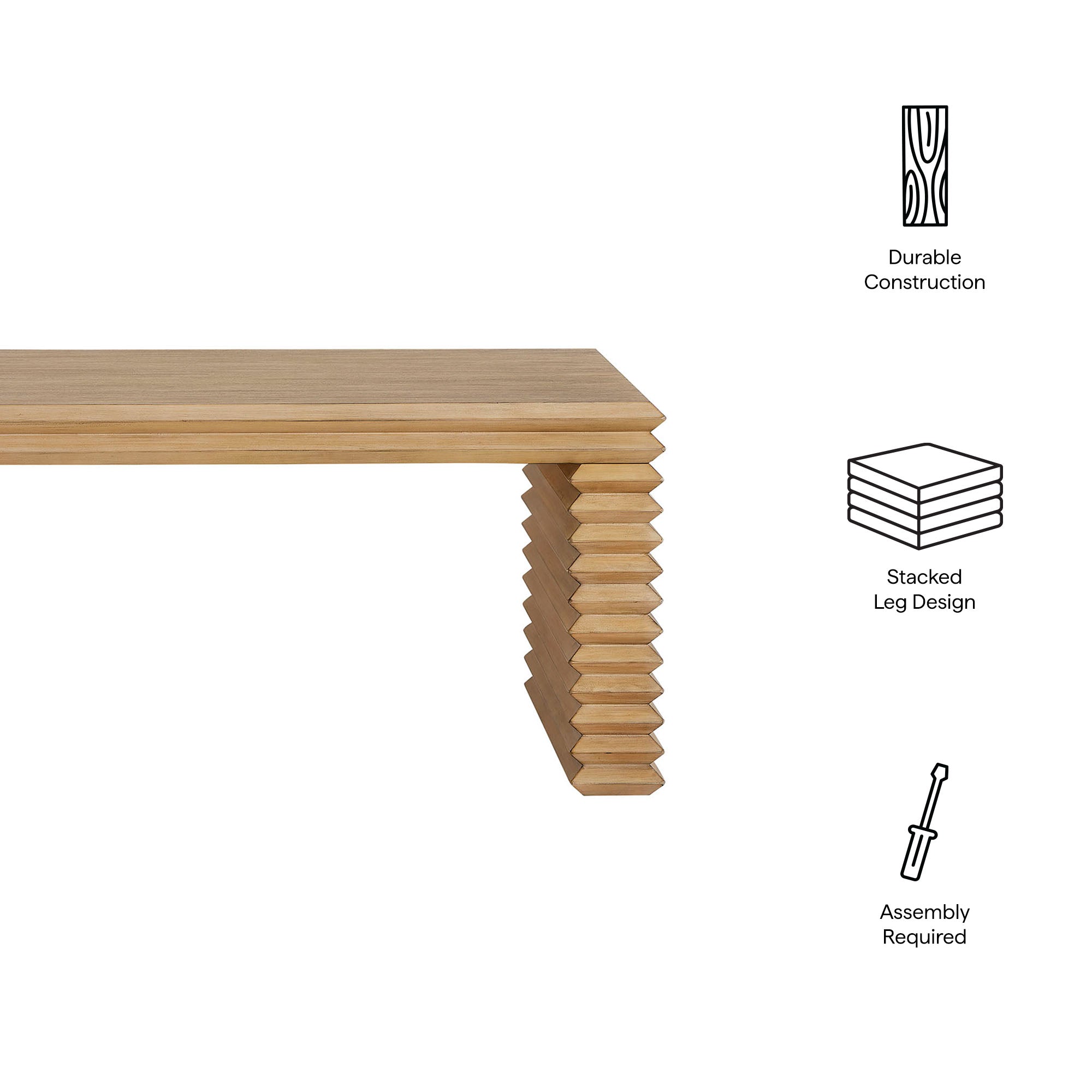Canto Rectangular Stacked Design Coffee Table by Modway