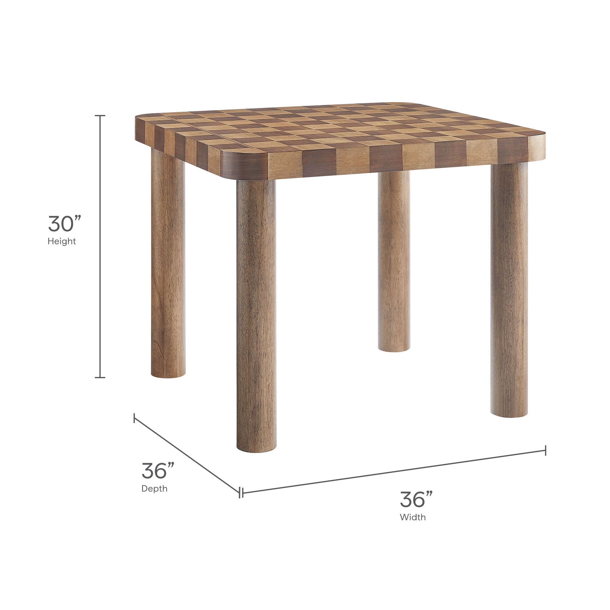 Oscar 36 Inch Square Checkered Dining Table by Modway - Best Buy Furniture