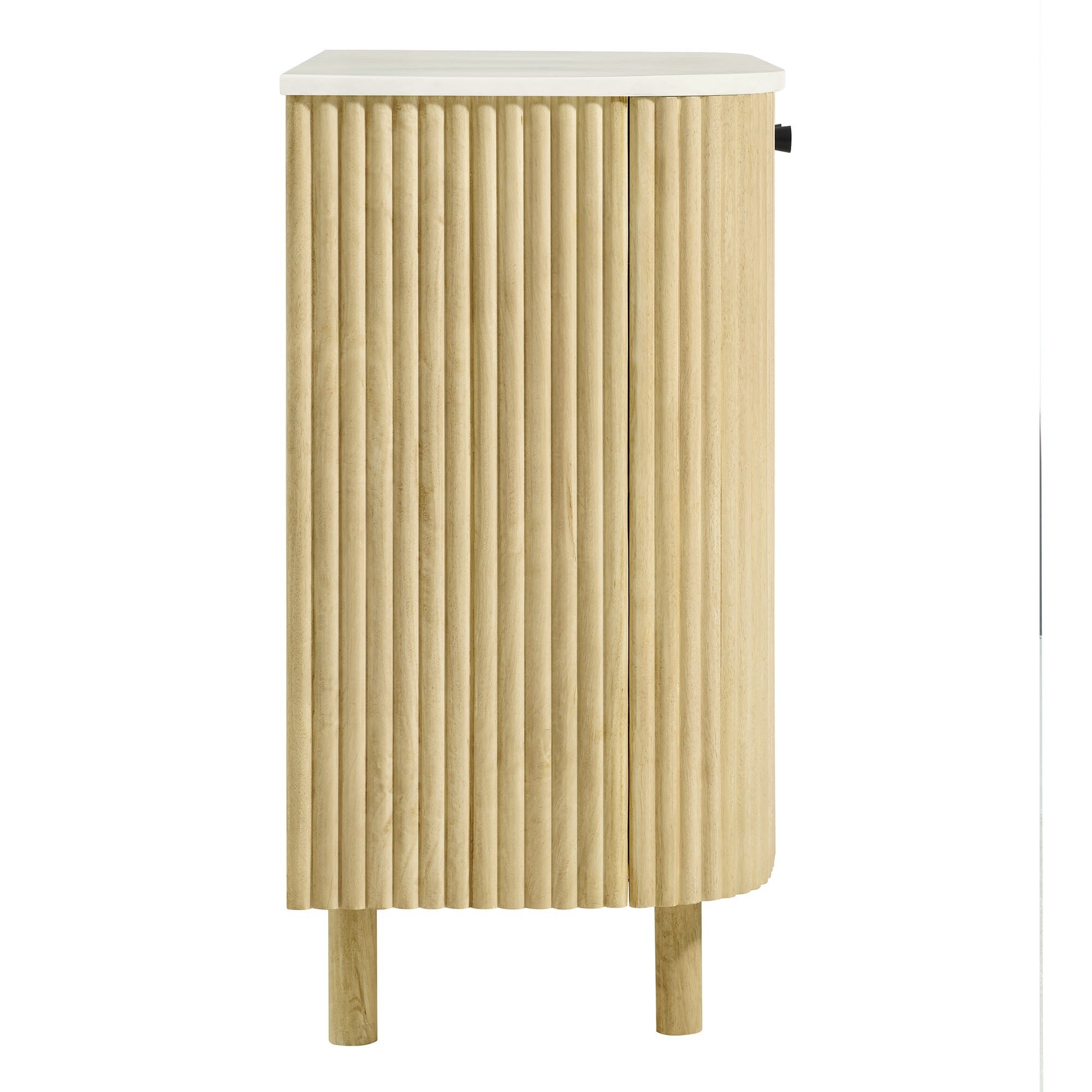 Caldera 33" Curved Solid Wood and Marble Accent Storage Cabinet by Modway