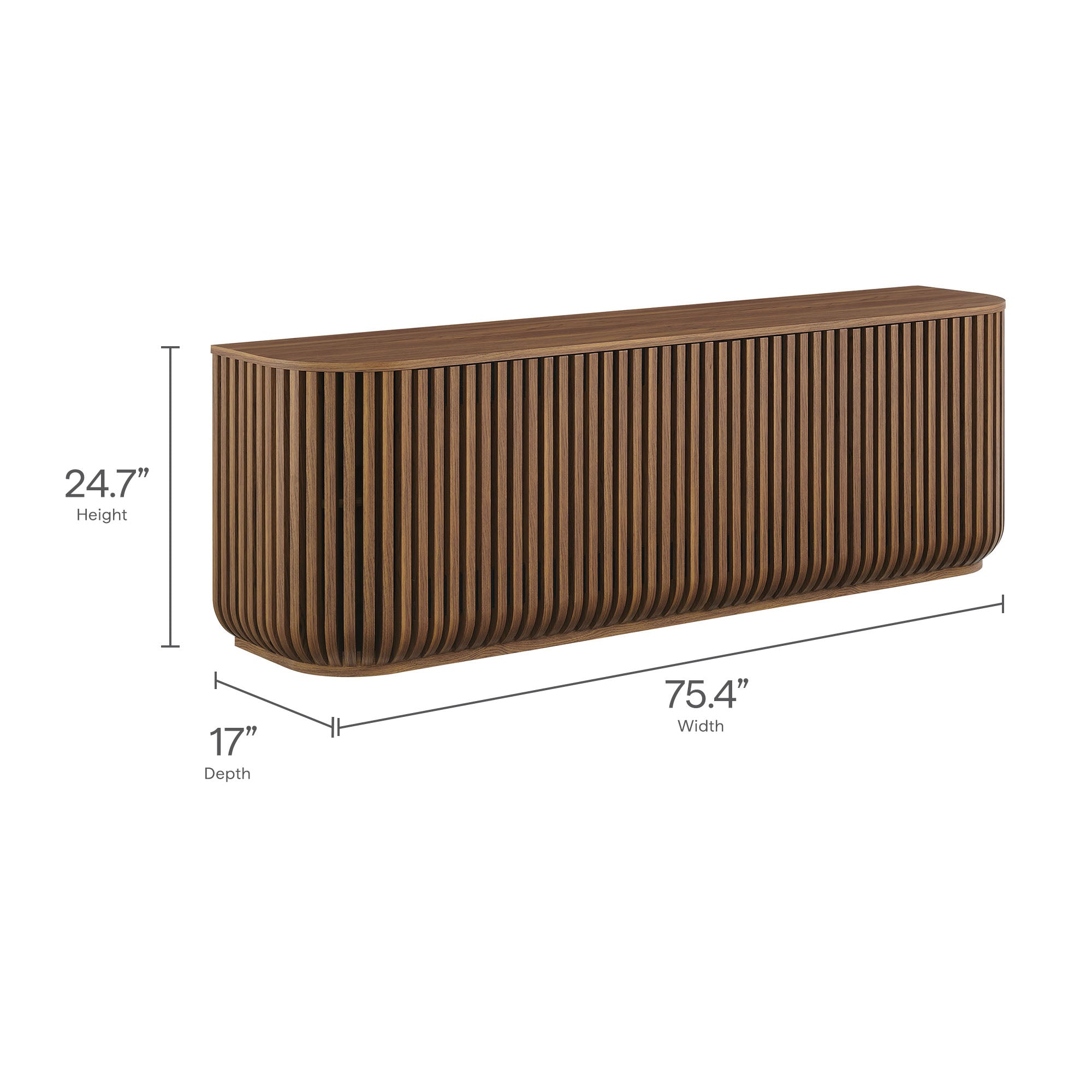 Fortitude 75" Curved Sideboard Storage Cabinet by Modway