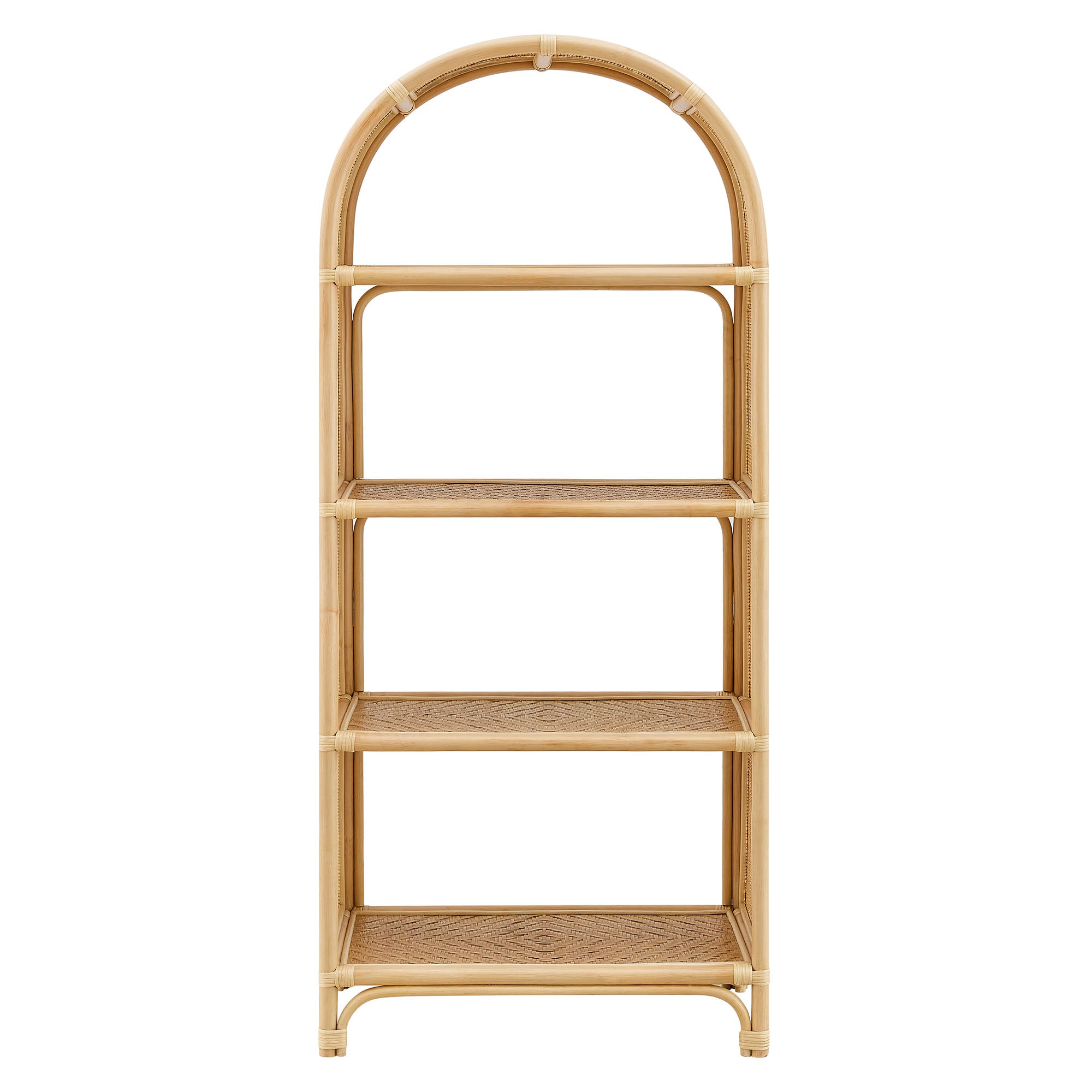 Celeste 67 Inch Tall Arched Natural Rattan Bookshelf by Modway