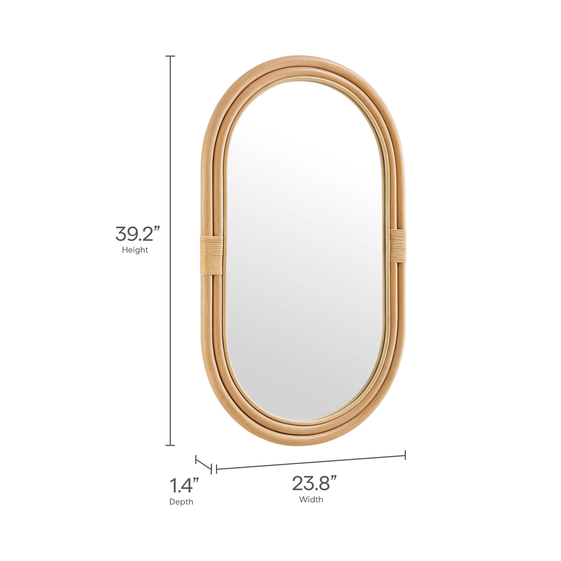 Corsica Oval Rattan Wall Mirror by Modway - Best Buy Furniture