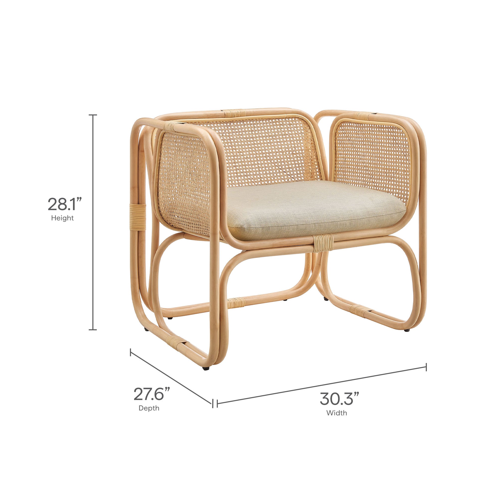 Ellis Natural Rattan Accent Armchair by Modway - Best Buy Furniture
