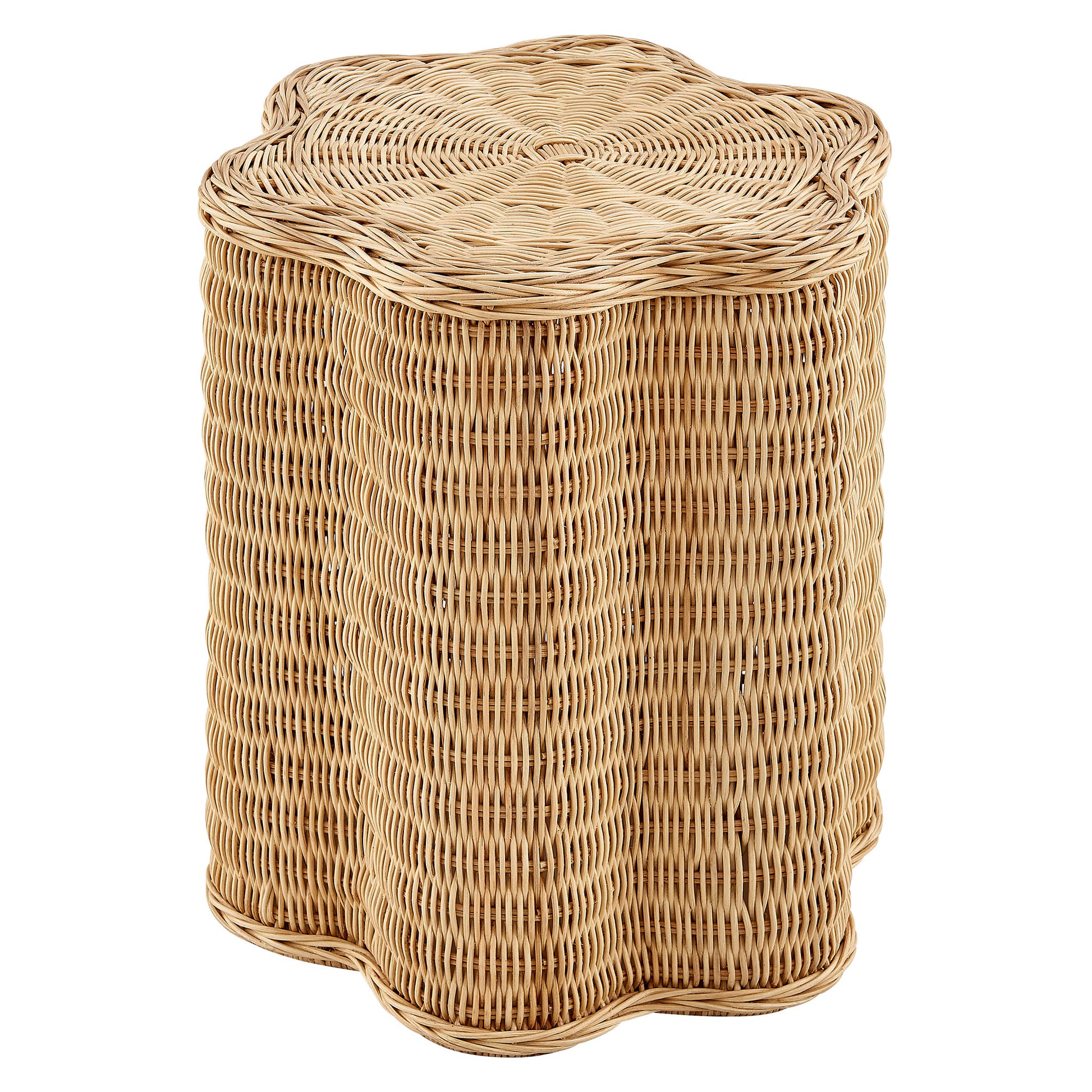Erika Scalloped Natural Rattan Side Table by Modway - Best Buy Furniture