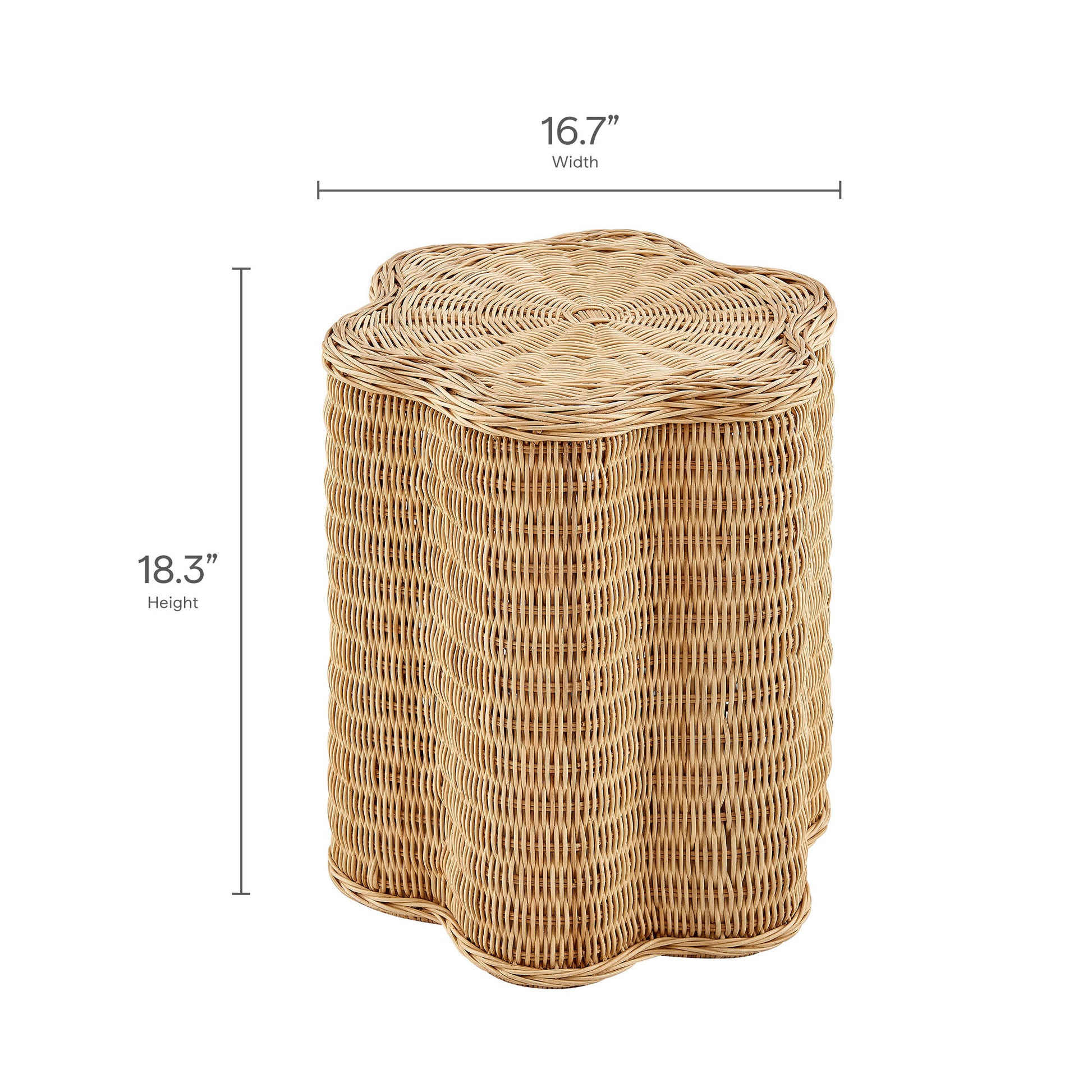 Erika Scalloped Natural Rattan Side Table by Modway - Best Buy Furniture
