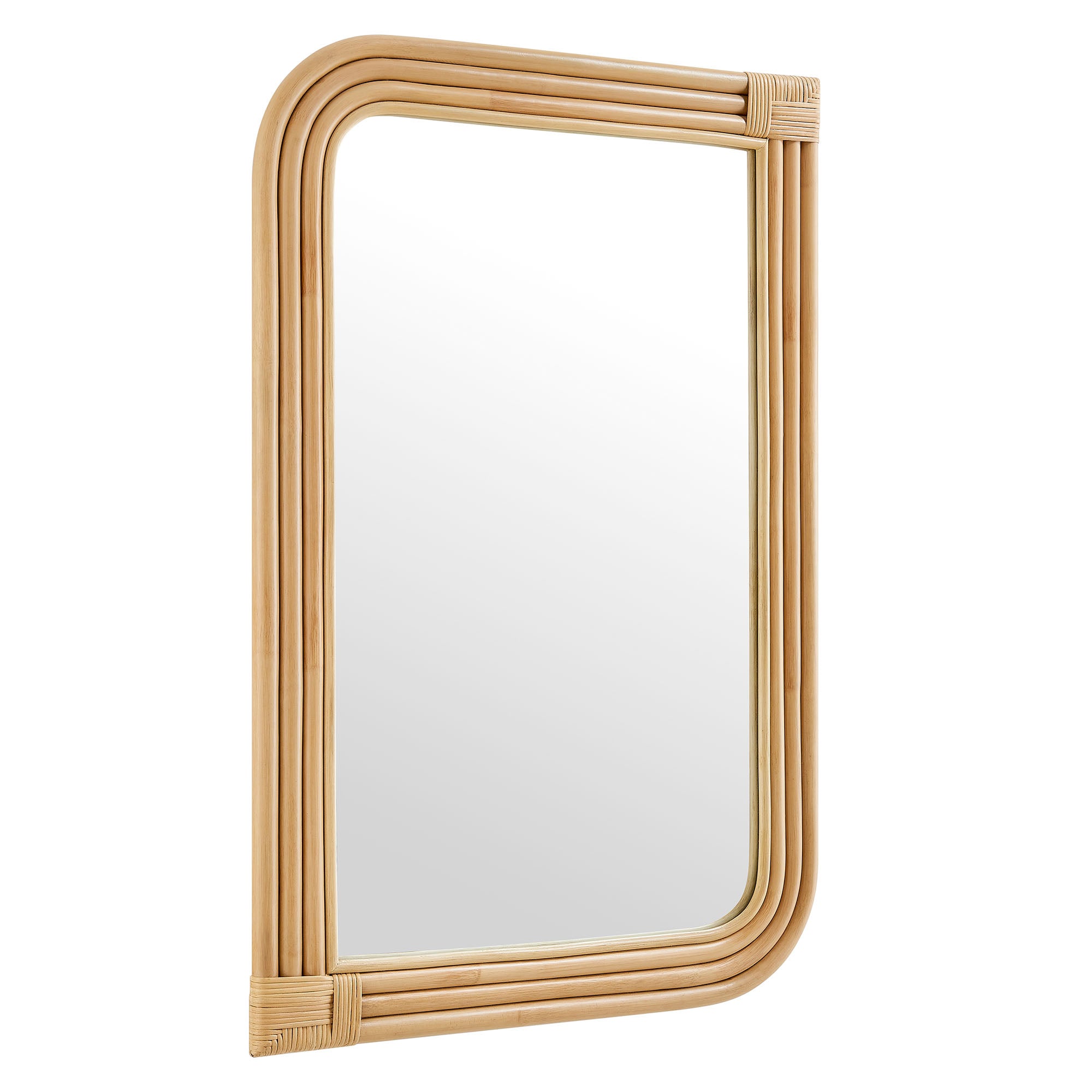Corsica Curved Rectangle Rattan Wall Mirror by Modway