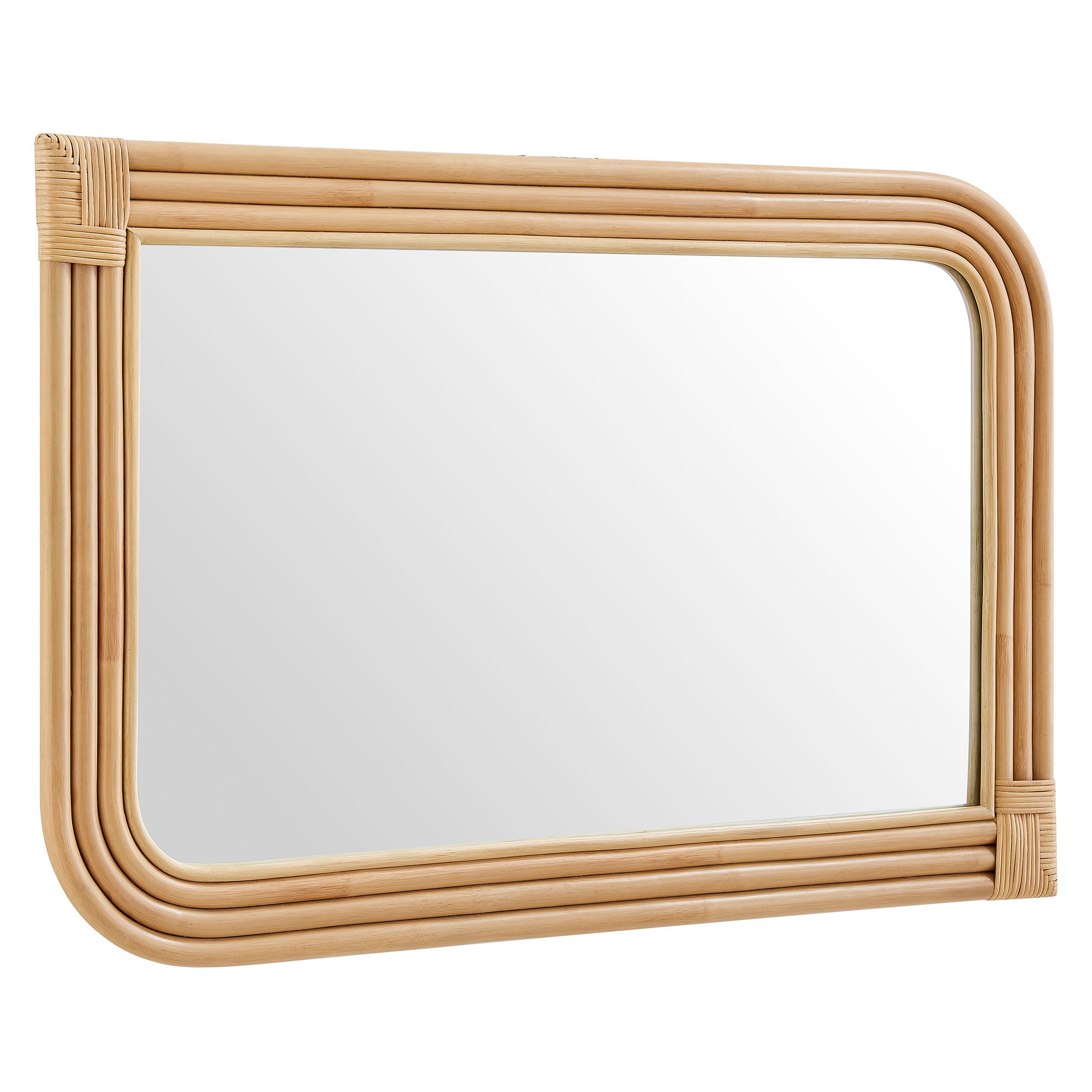 Corsica Curved Rectangle Rattan Wall Mirror by Modway - Best Buy Furniture