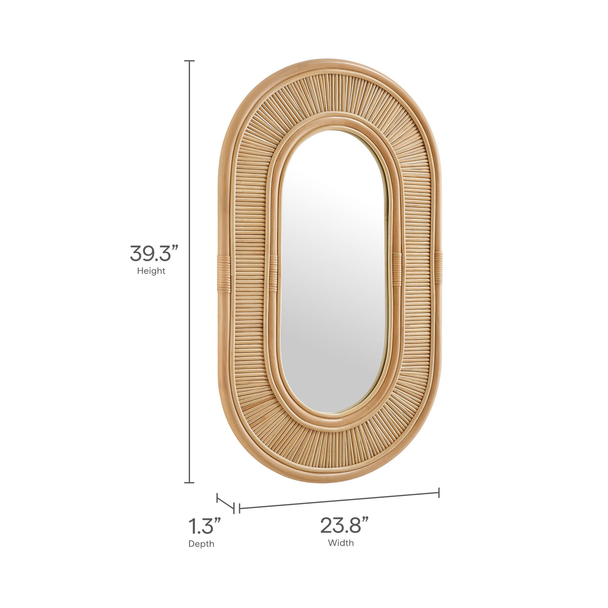 Sovana Oval Rattan Wall Mirror by Modway - Best Buy Furniture