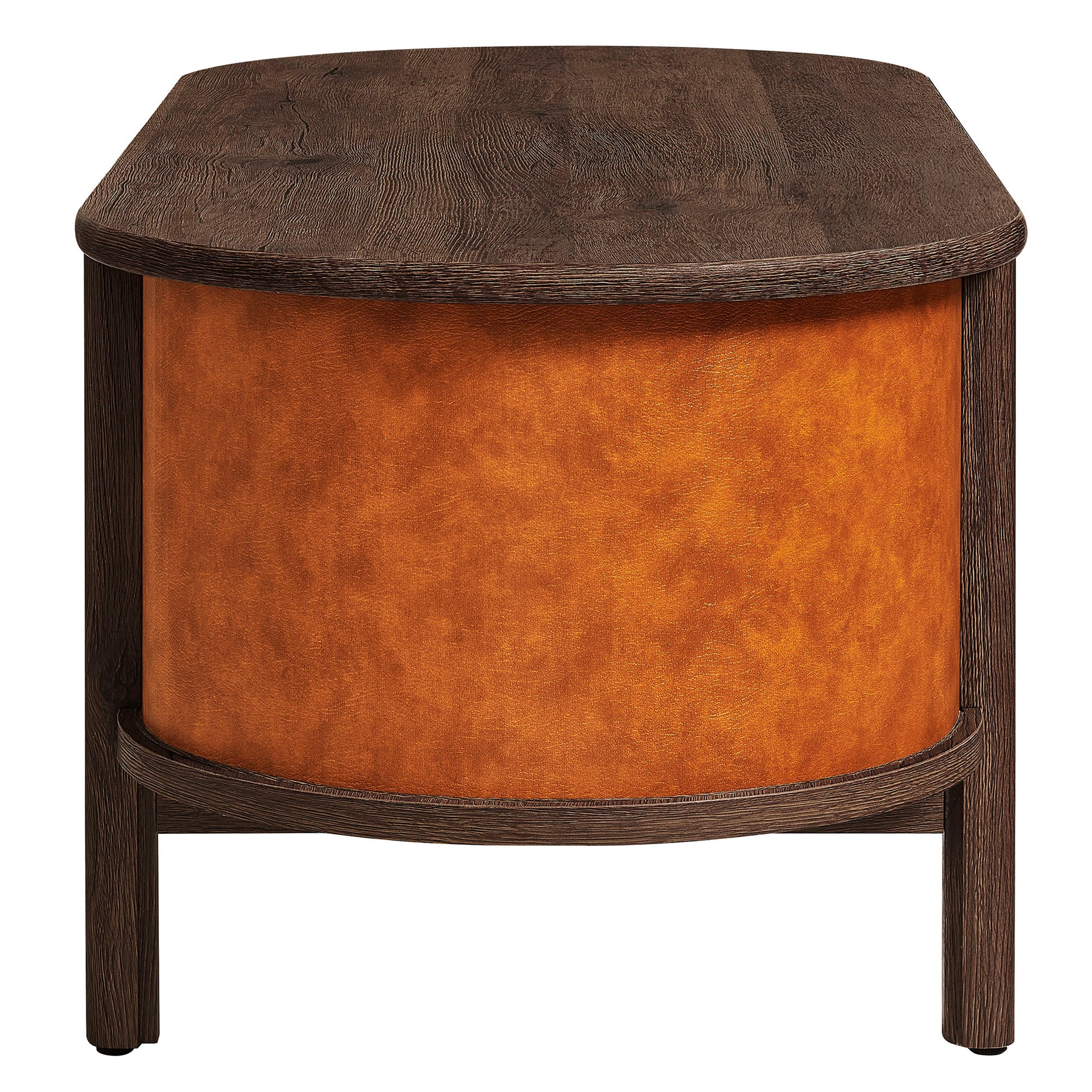 Coralie Curved Vegan Leather Oval Coffee Table by Modway - Best Buy Furniture