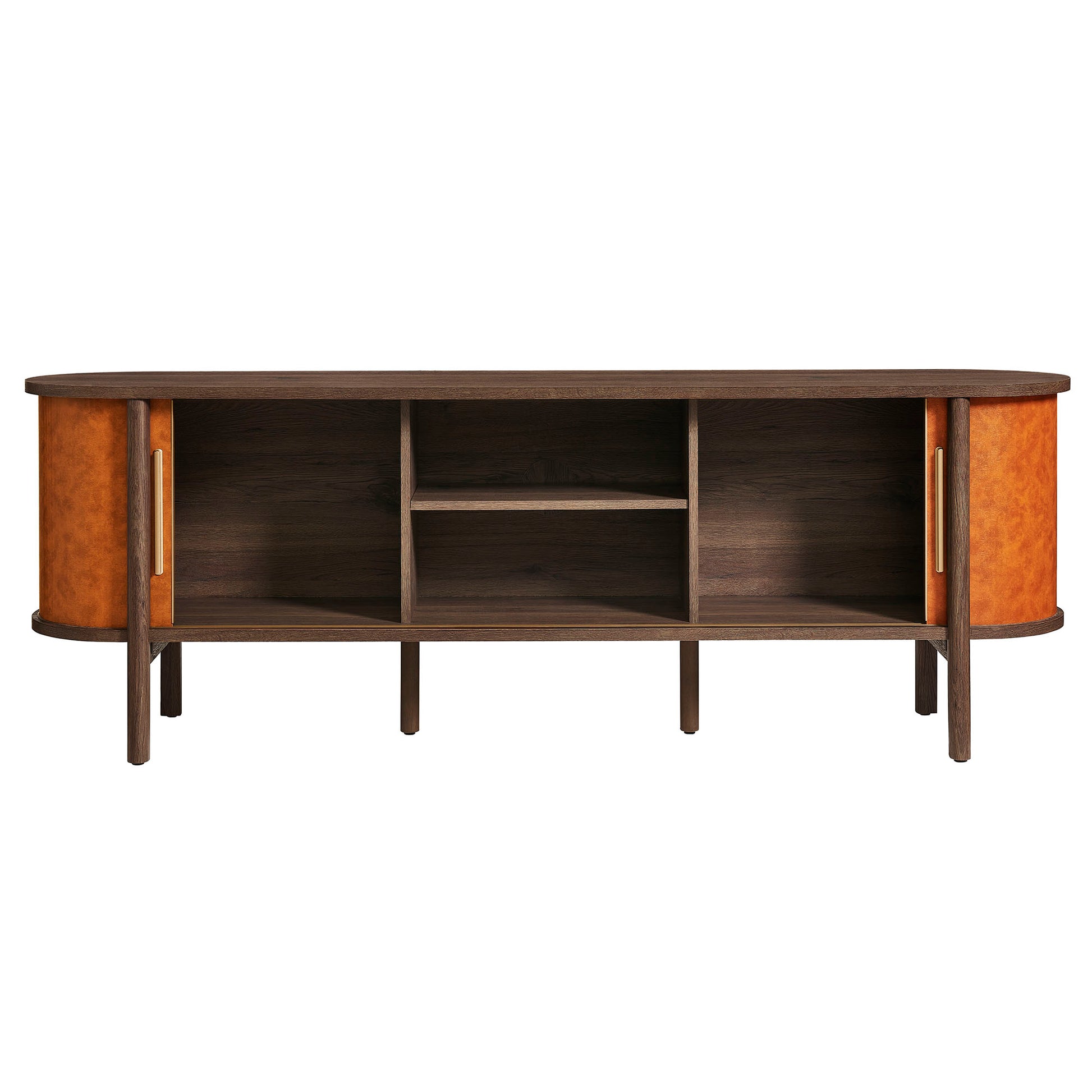 Coralie Curved 71" Vegan Leather Oval TV Stand by Modway - Best Buy Furniture