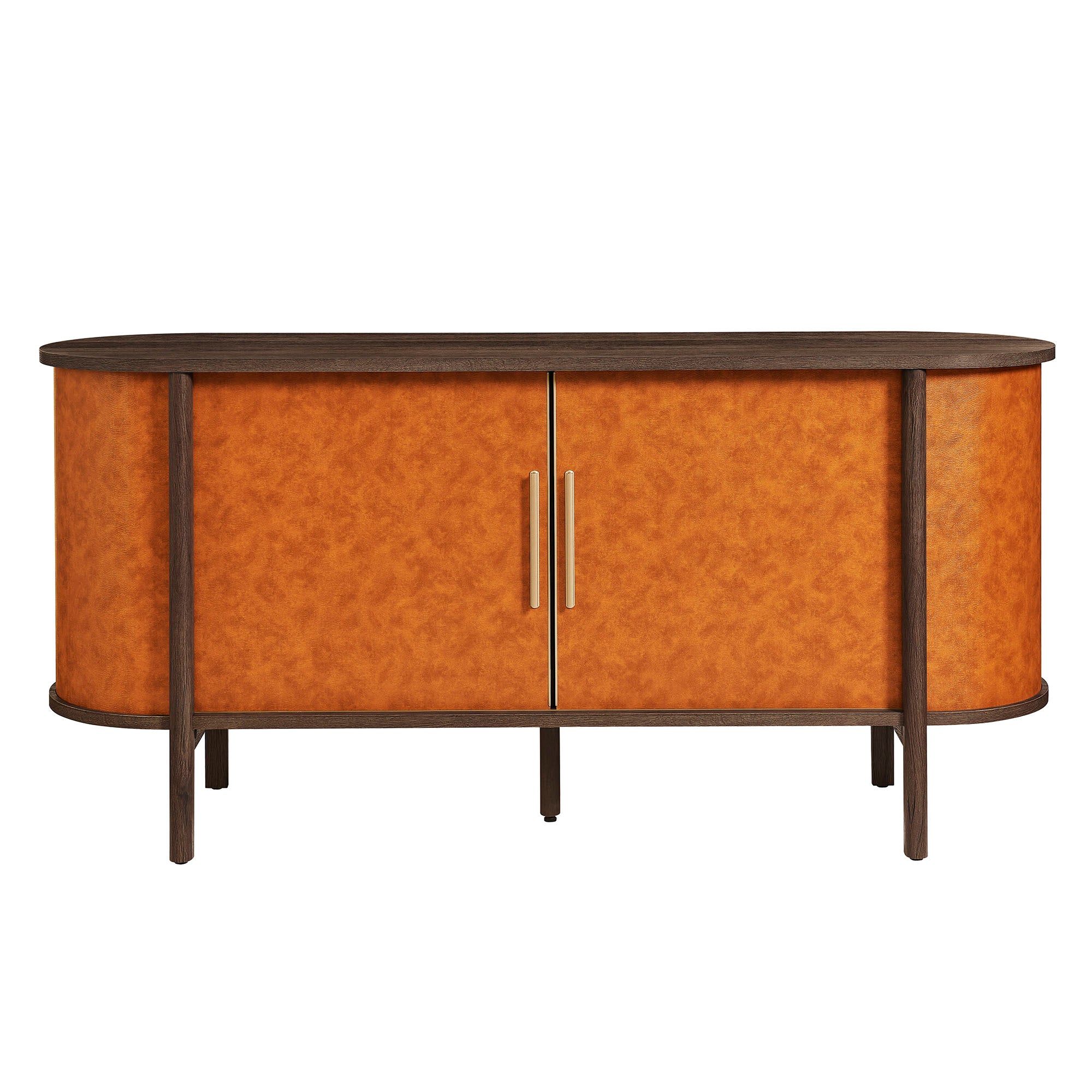 Coralie Curved Vegan Leather Oval Sideboard by Modway - Best Buy Furniture
