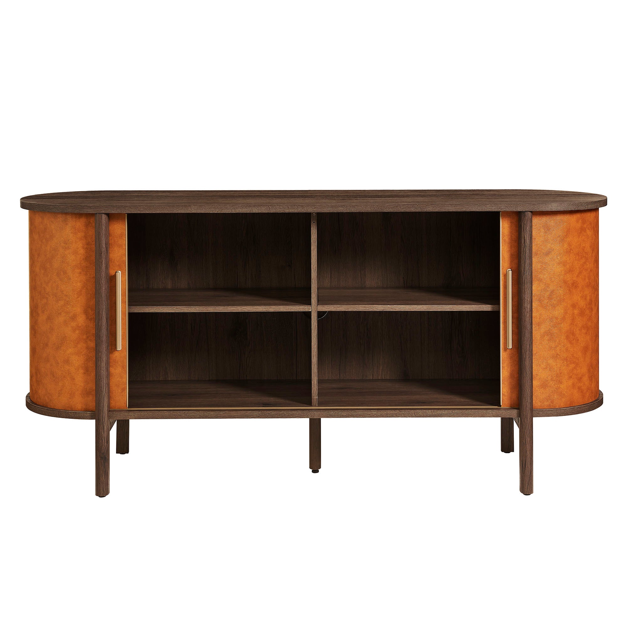 Coralie Curved Vegan Leather Oval Sideboard by Modway - Best Buy Furniture