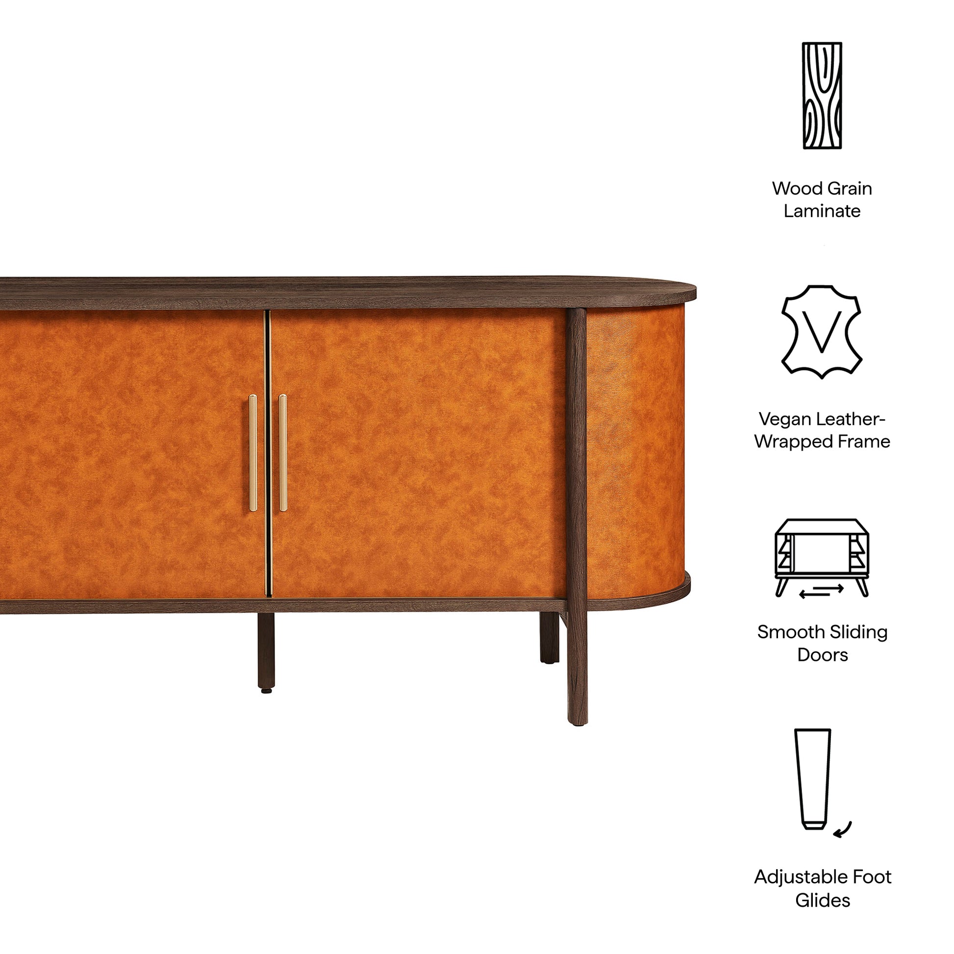 Coralie Curved Vegan Leather Oval Sideboard by Modway - Best Buy Furniture