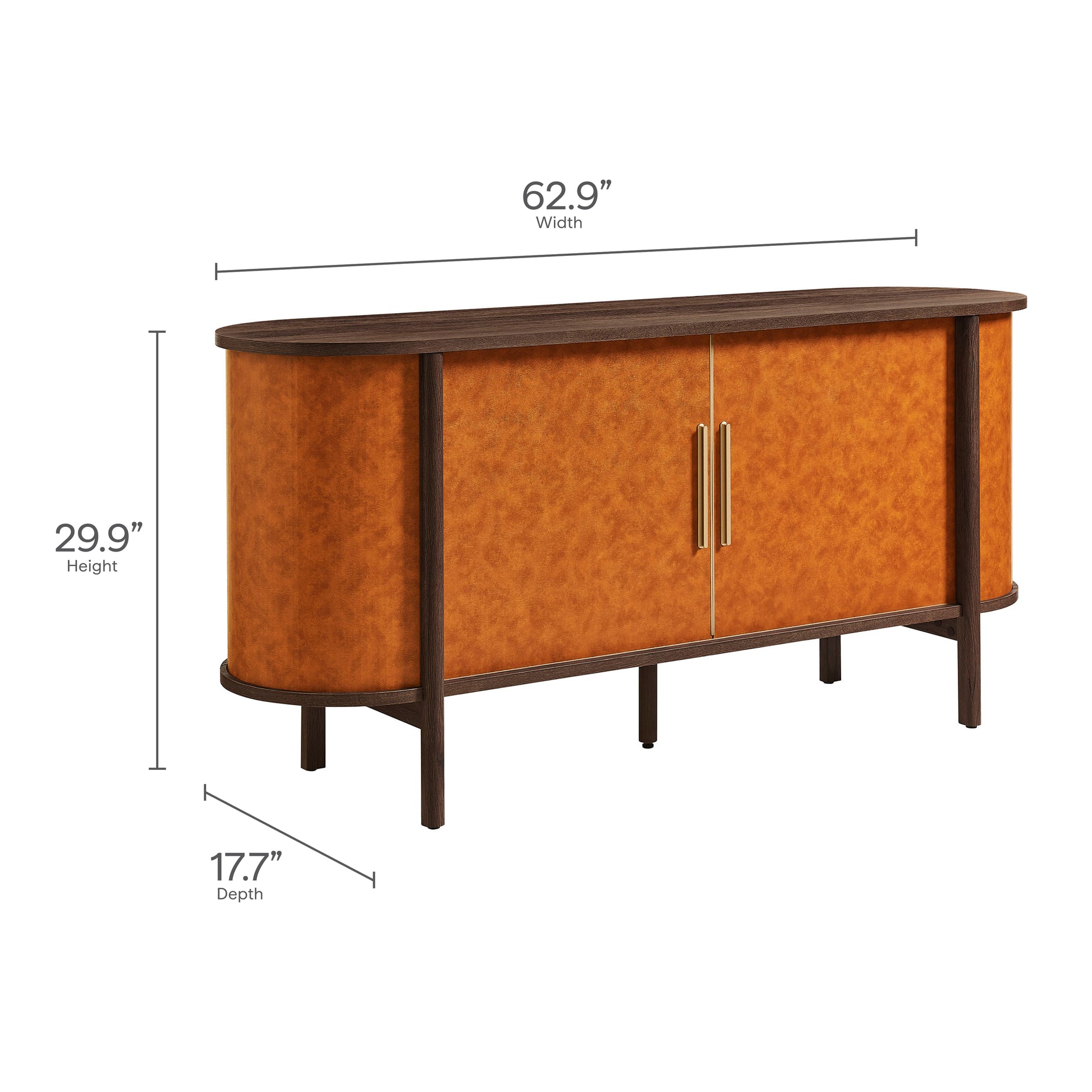 Coralie Curved Vegan Leather Oval Sideboard by Modway - Best Buy Furniture