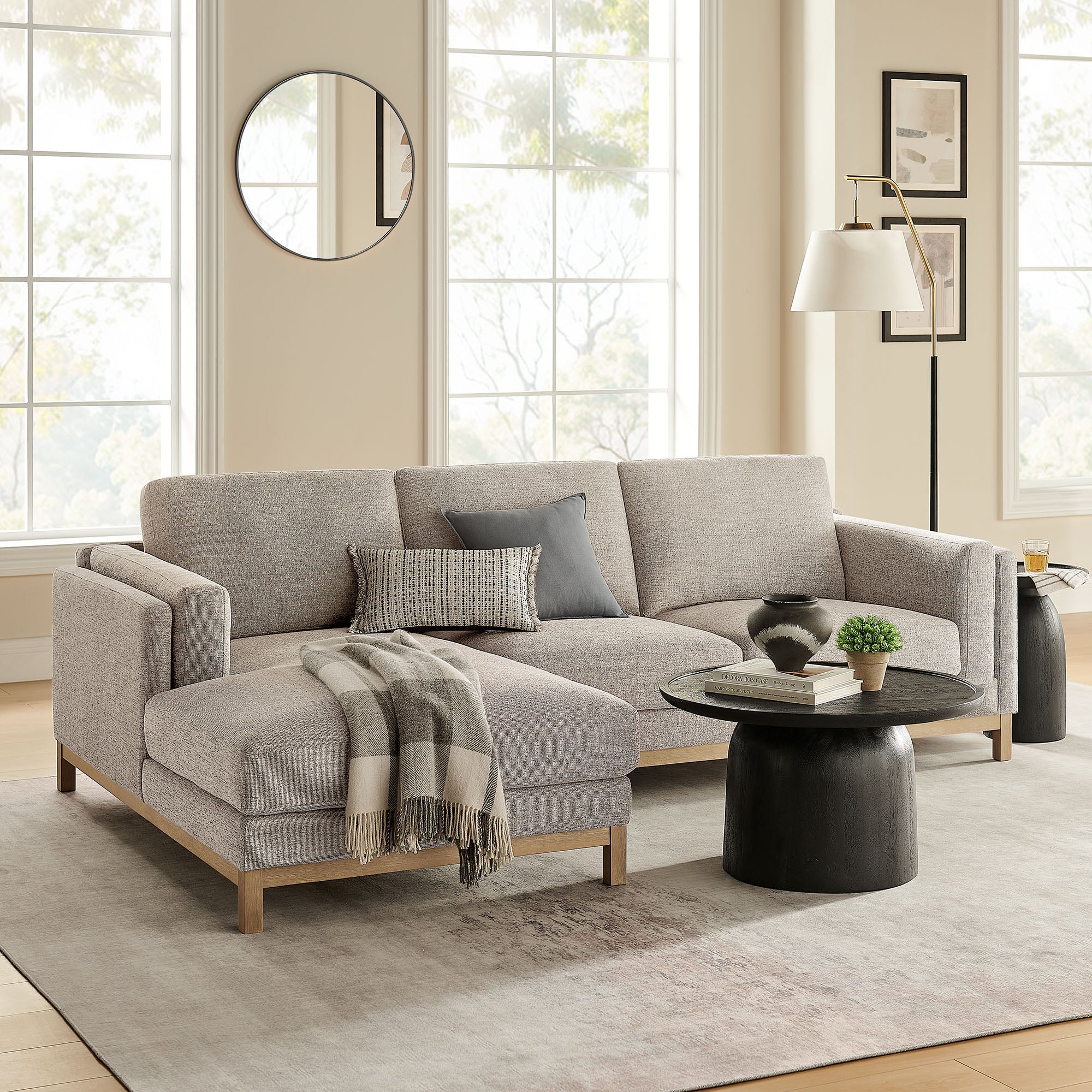 Roscoe Left-Facing Fabric Sectional Sofa with Chaise by Modway - Best Buy Furniture