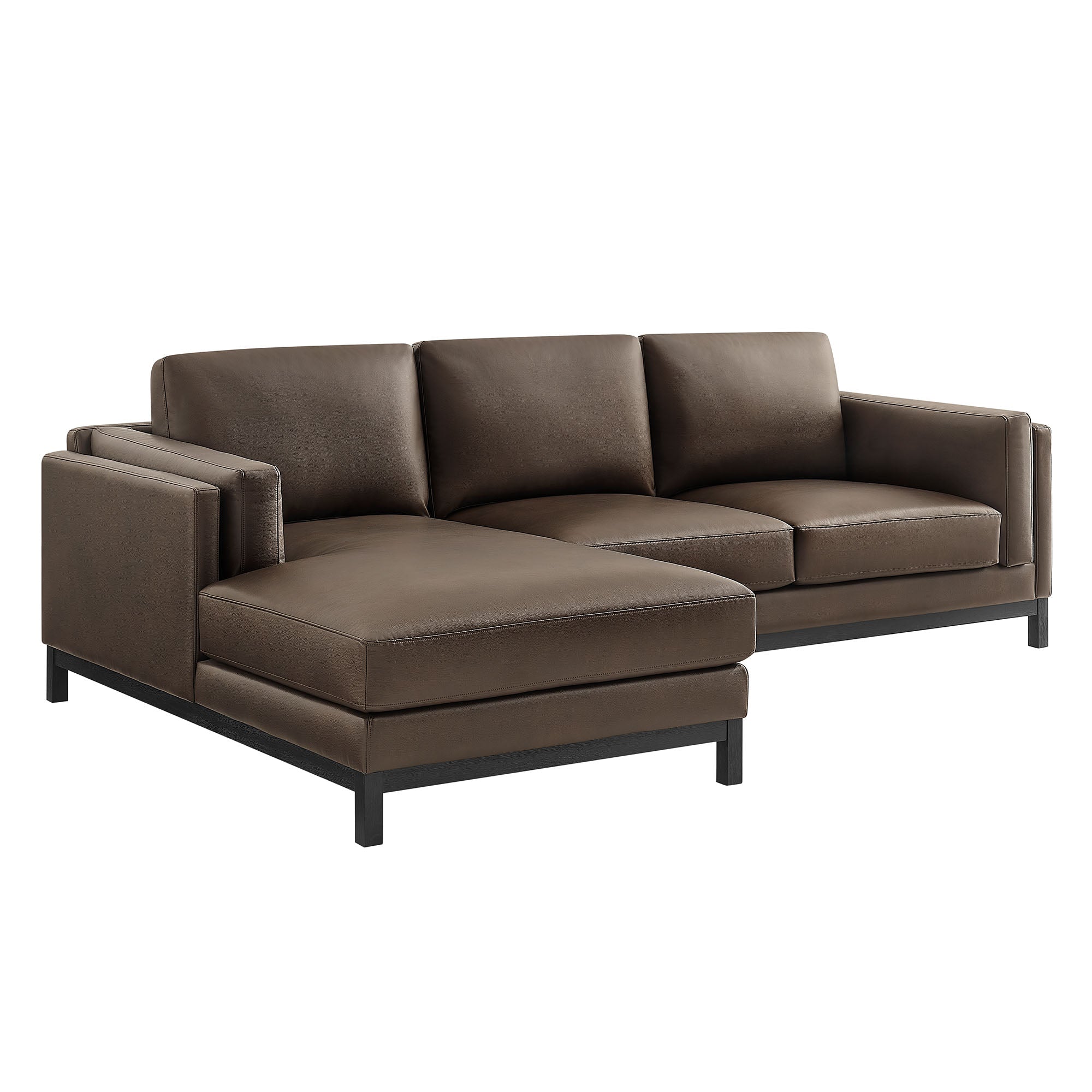 Roscoe Left-Facing Vegan Leather Sectional Sofa with Chaise by Modway