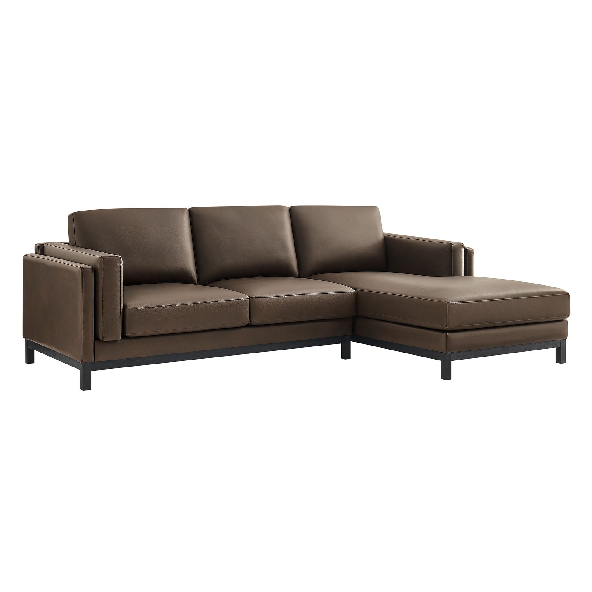 Roscoe Right-Facing Vegan Leather Sectional Sofa with Chaise by Modway - Best Buy Furniture