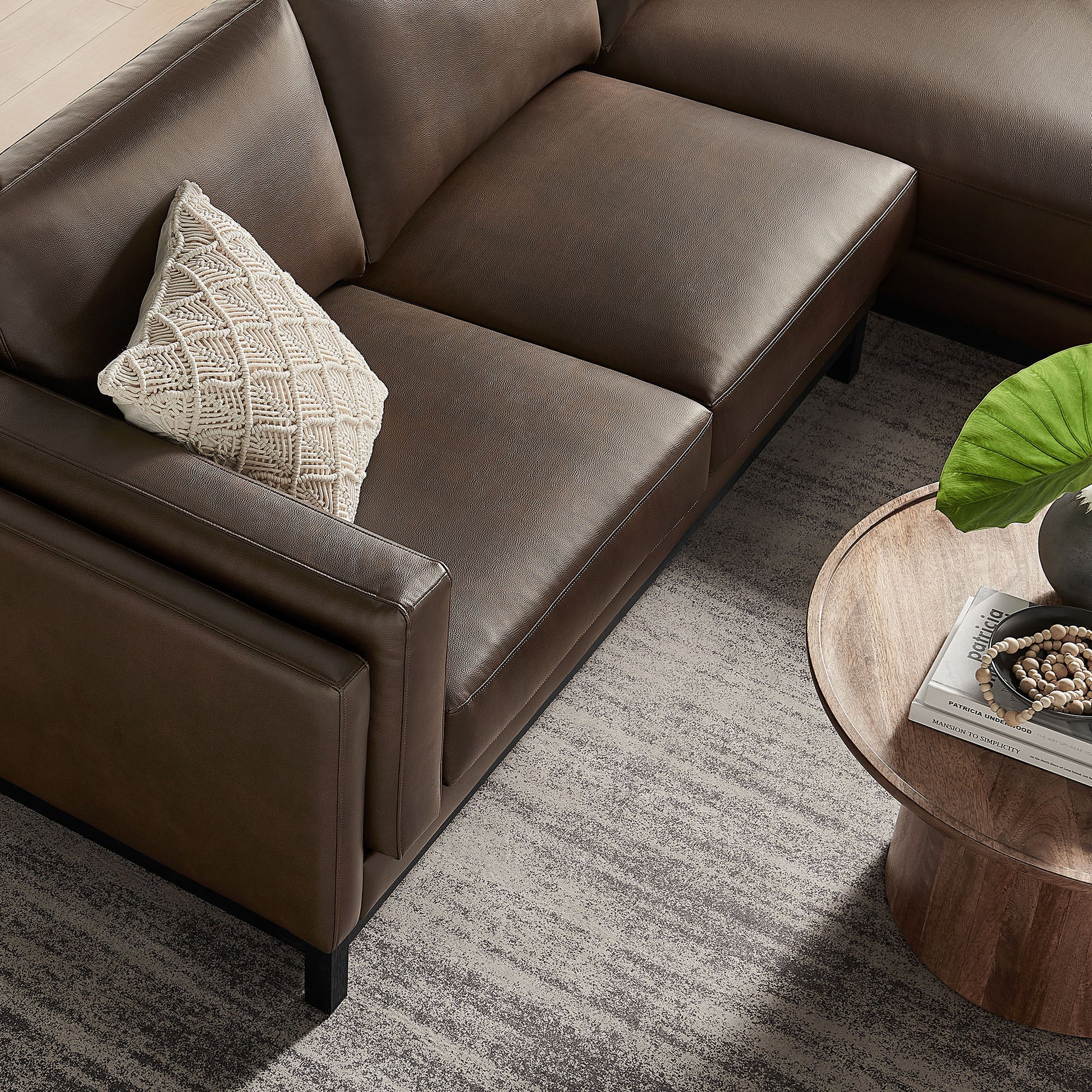 Roscoe Right-Facing Vegan Leather Sectional Sofa with Chaise by Modway - Best Buy Furniture