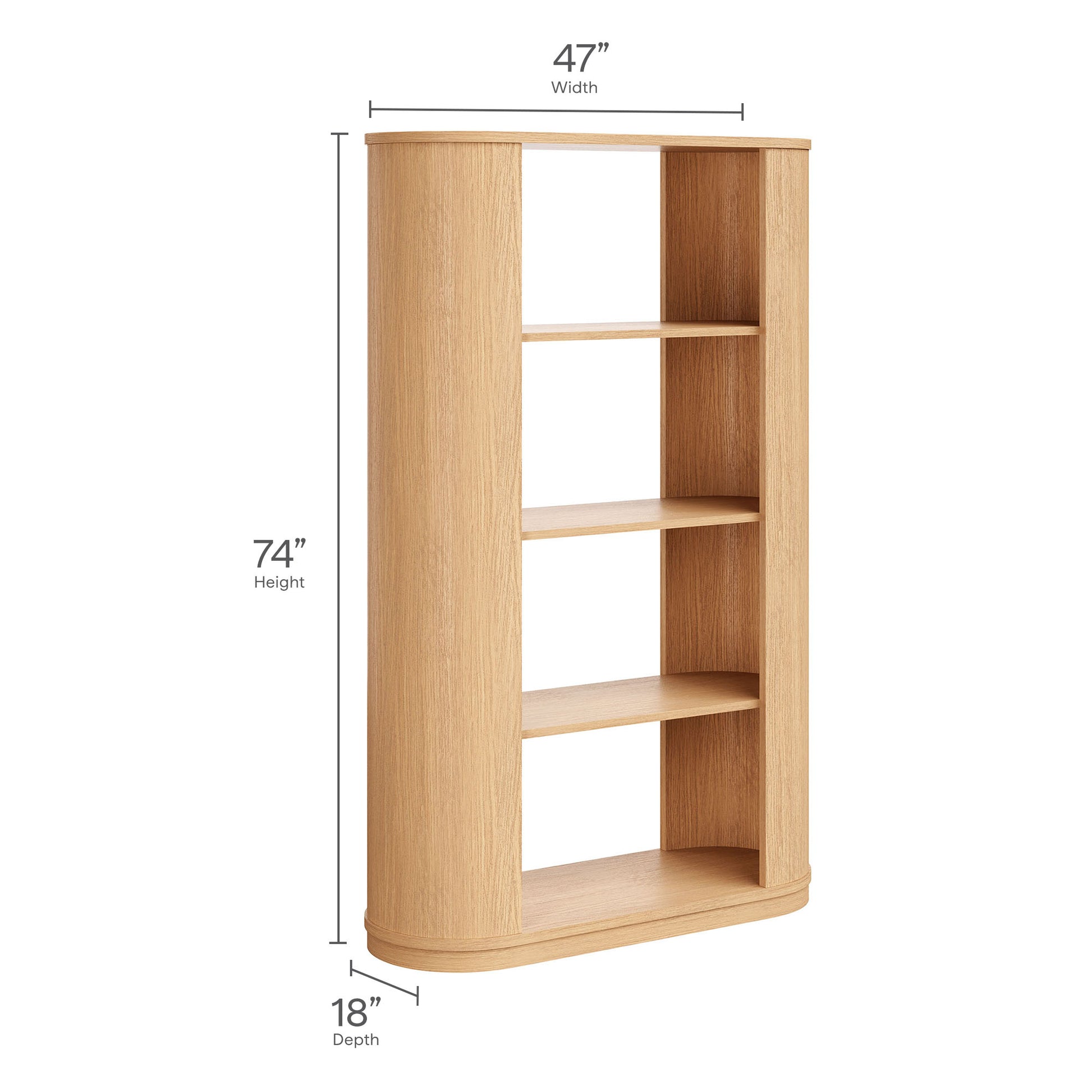 Aspect 74 Inch Curved 4 Tier Bookshelf by Modway - Best Buy Furniture
