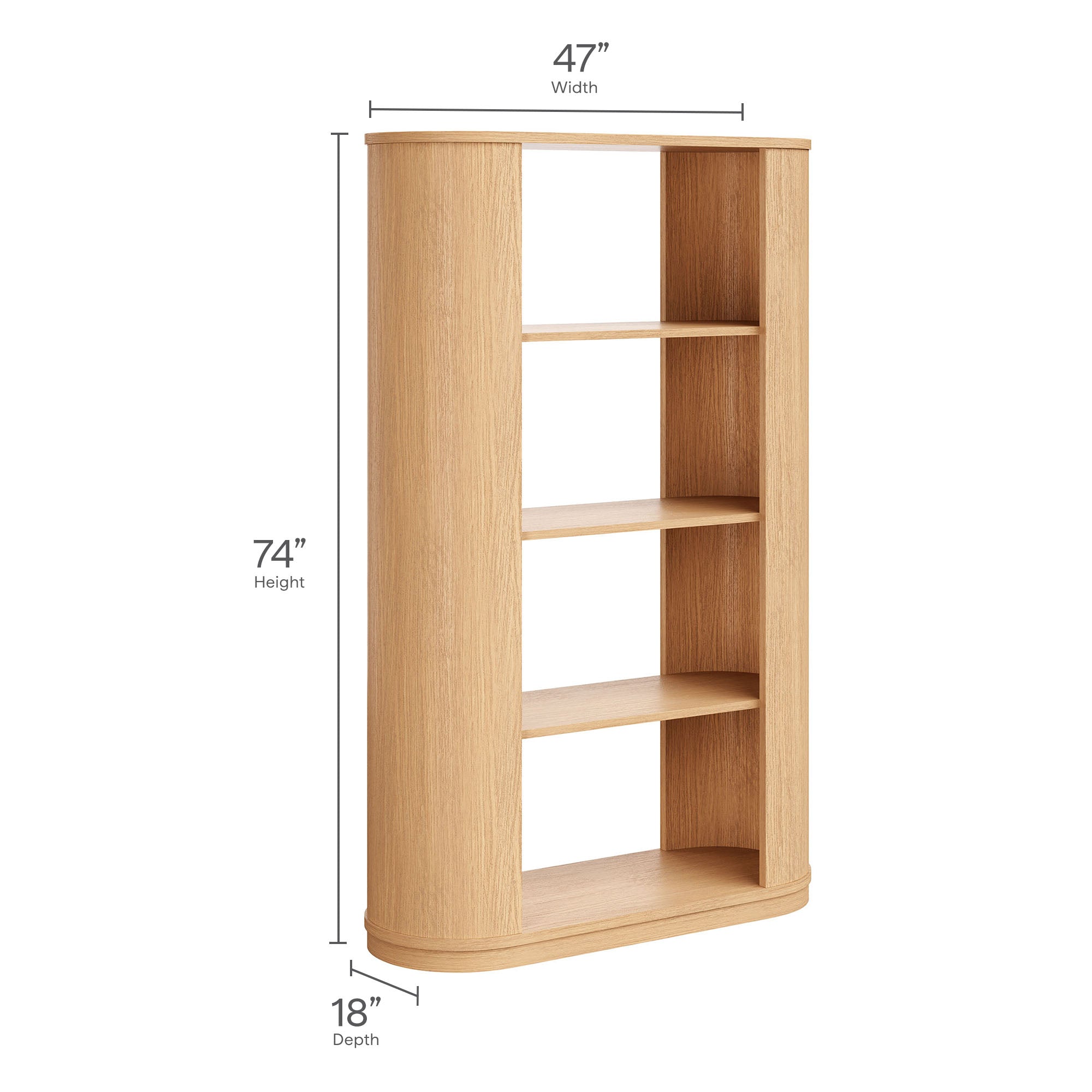 Aspect 74 Inch Curved 4 Tier Bookshelf by Modway - Best Buy Furniture