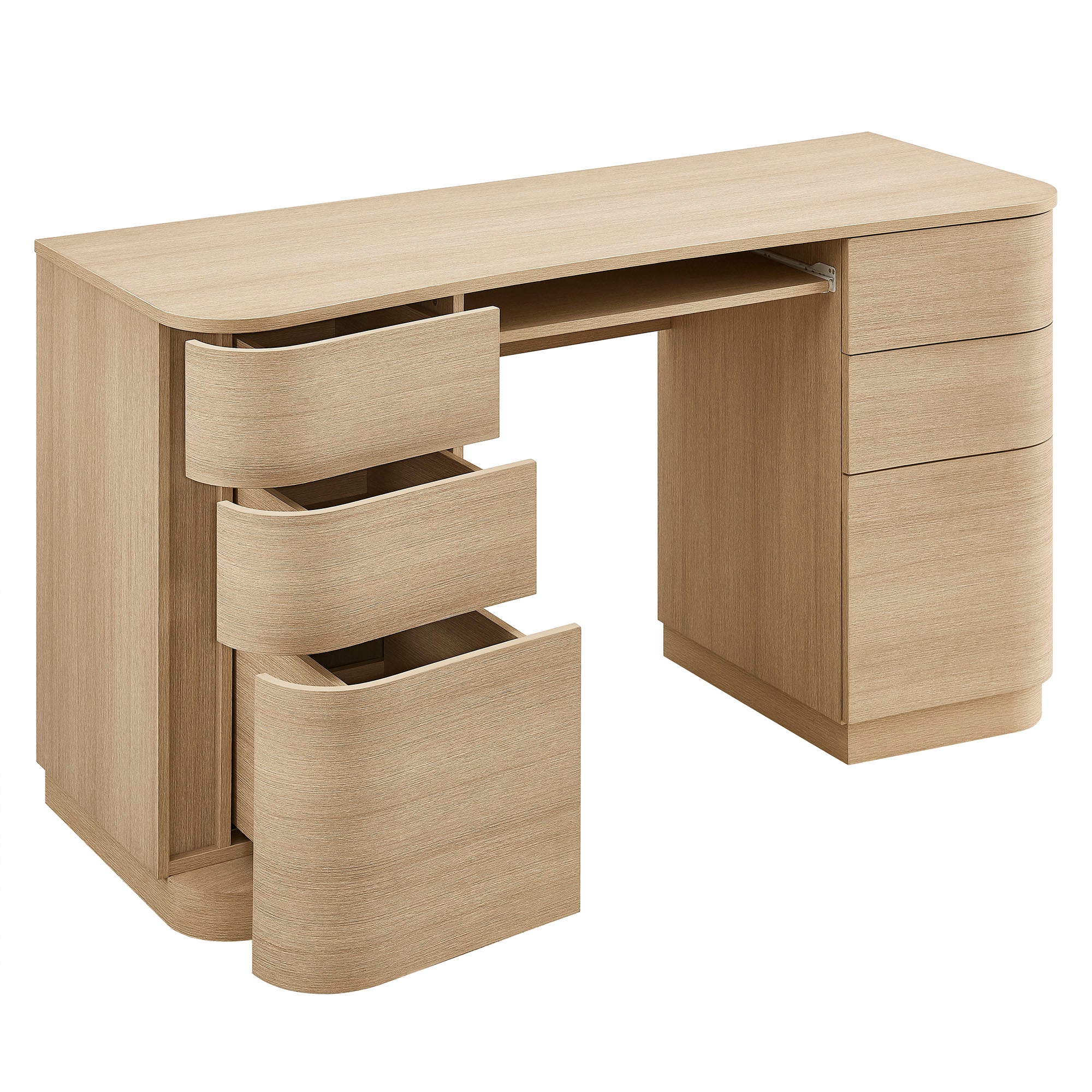 Mirae 55" 6-Drawer Curved Office Desk by Modway - Best Buy Furniture