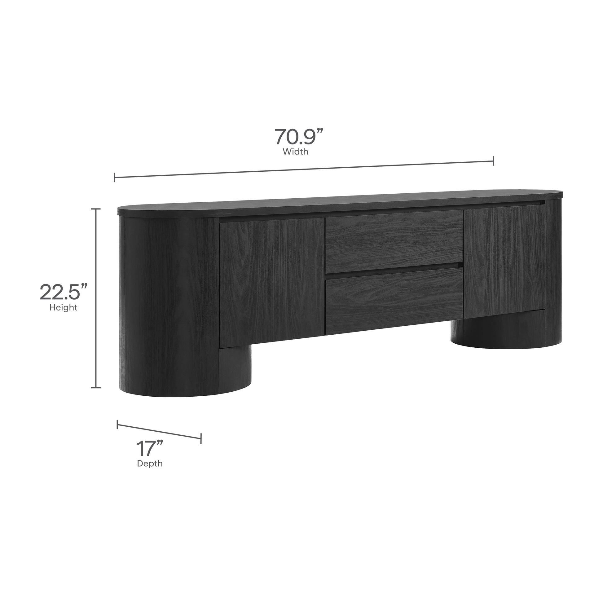 Duval 71 Inch Oval TV Cabinet by Modway - Best Buy Furniture
