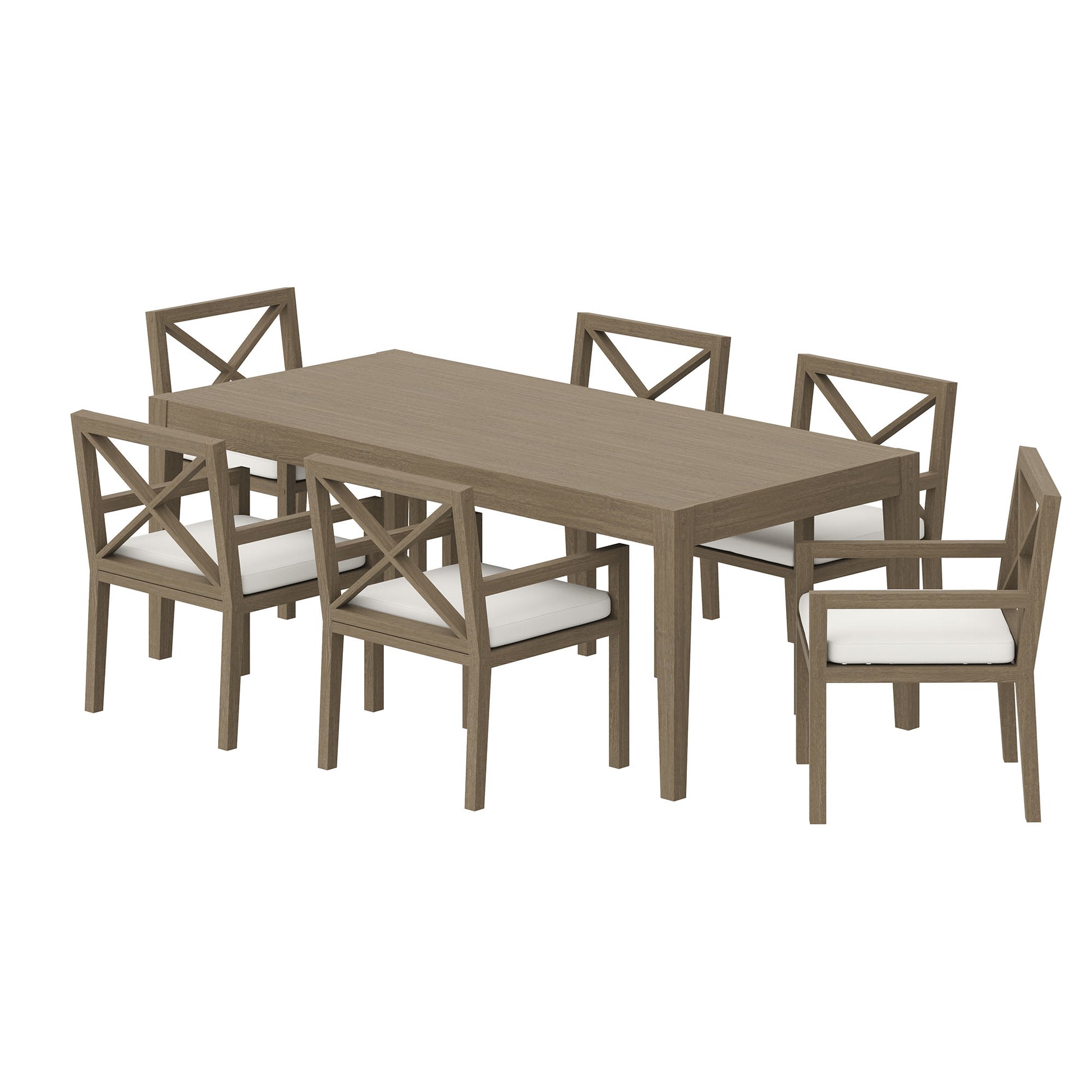 Northlake 7-Piece Outdoor Patio Teak Wood Dining Set by Modway - Best Buy Furniture