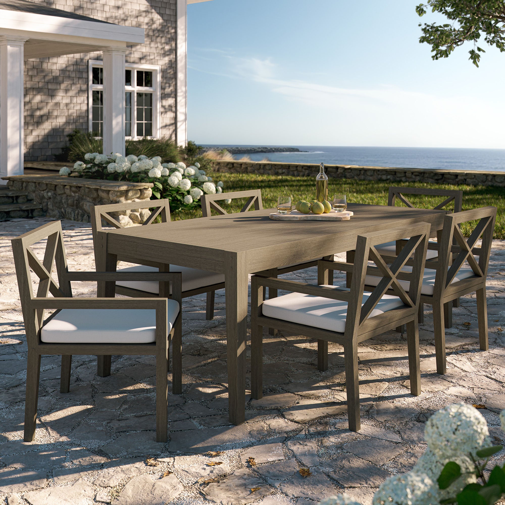 Northlake 7-Piece Outdoor Patio Teak Wood Dining Set by Modway - Best Buy Furniture