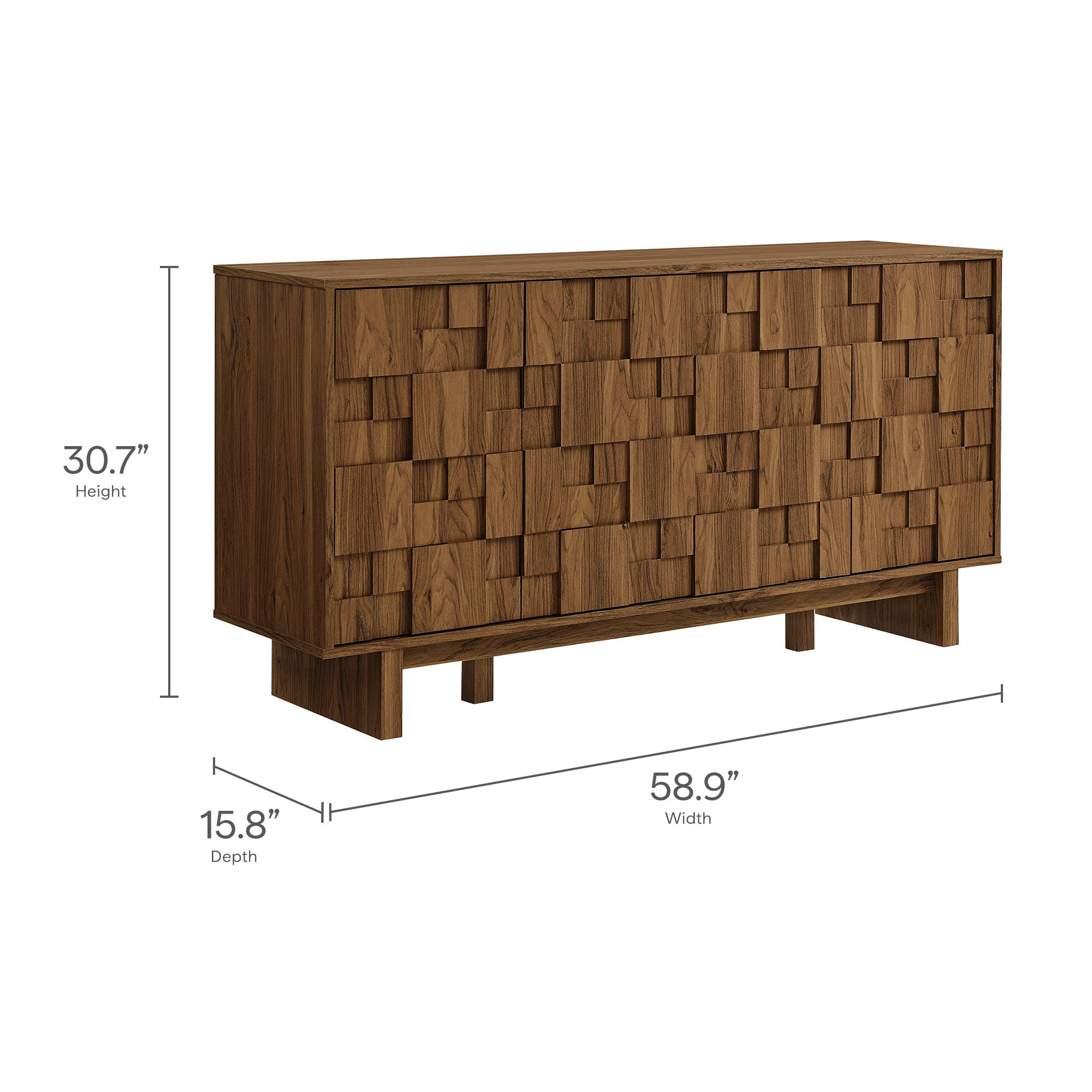 Owen 59 Inch 4 Door Geometric Sideboard by Modway - Best Buy Furniture