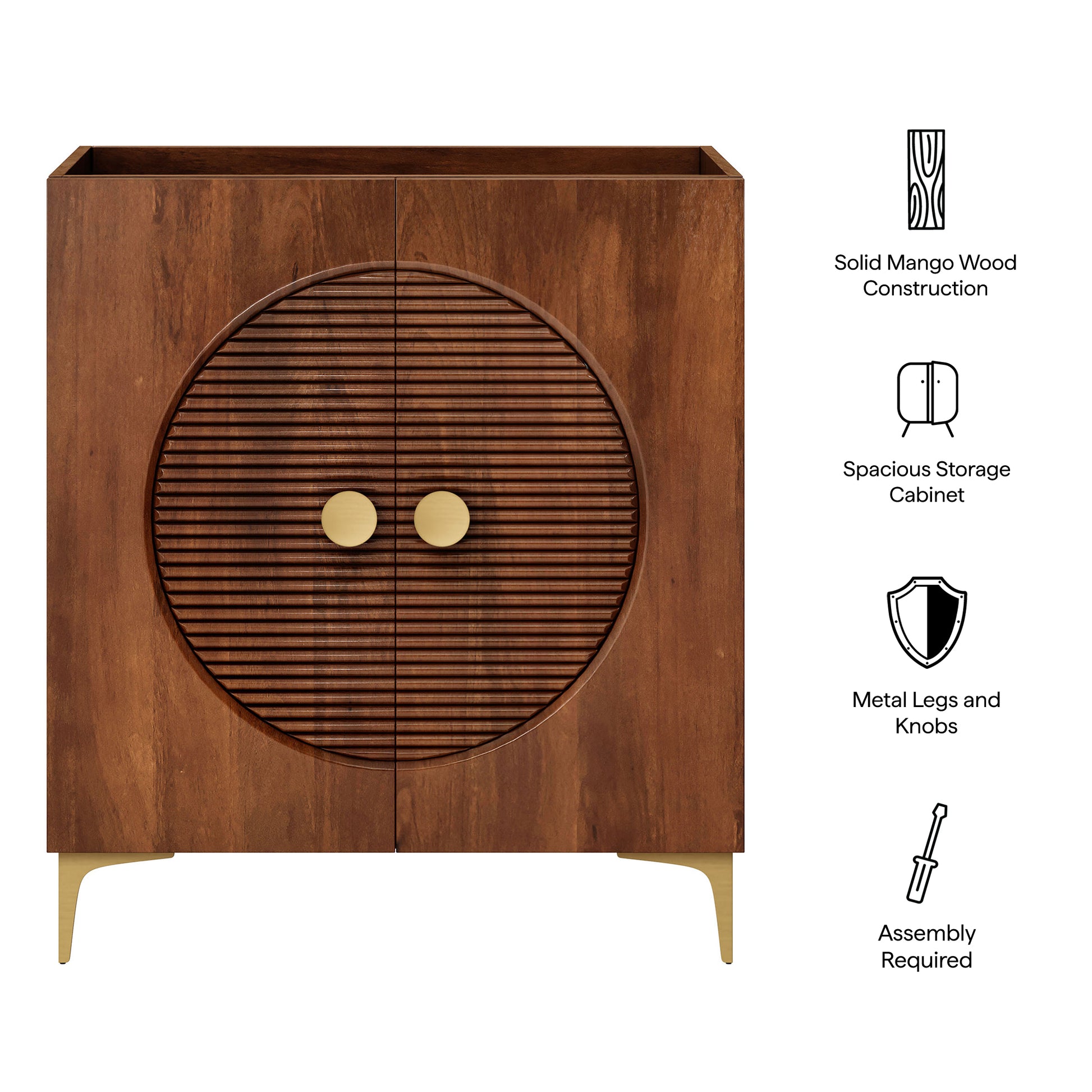 Vernon 30" Fluted Wood Vanity Cabinet Without Sink by Modway - Best Buy Furniture