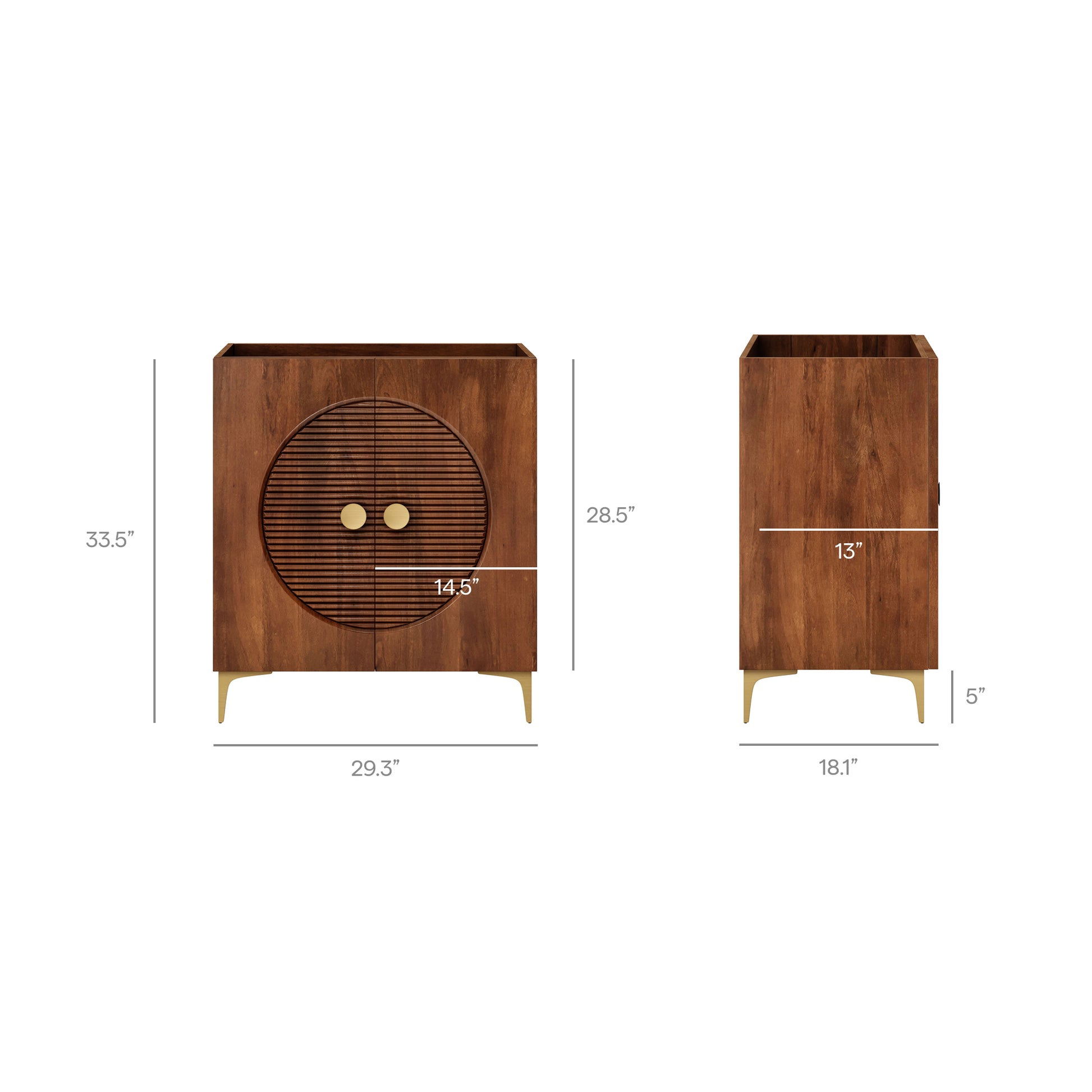 Vernon 30" Fluted Wood Vanity Cabinet Without Sink by Modway - Best Buy Furniture