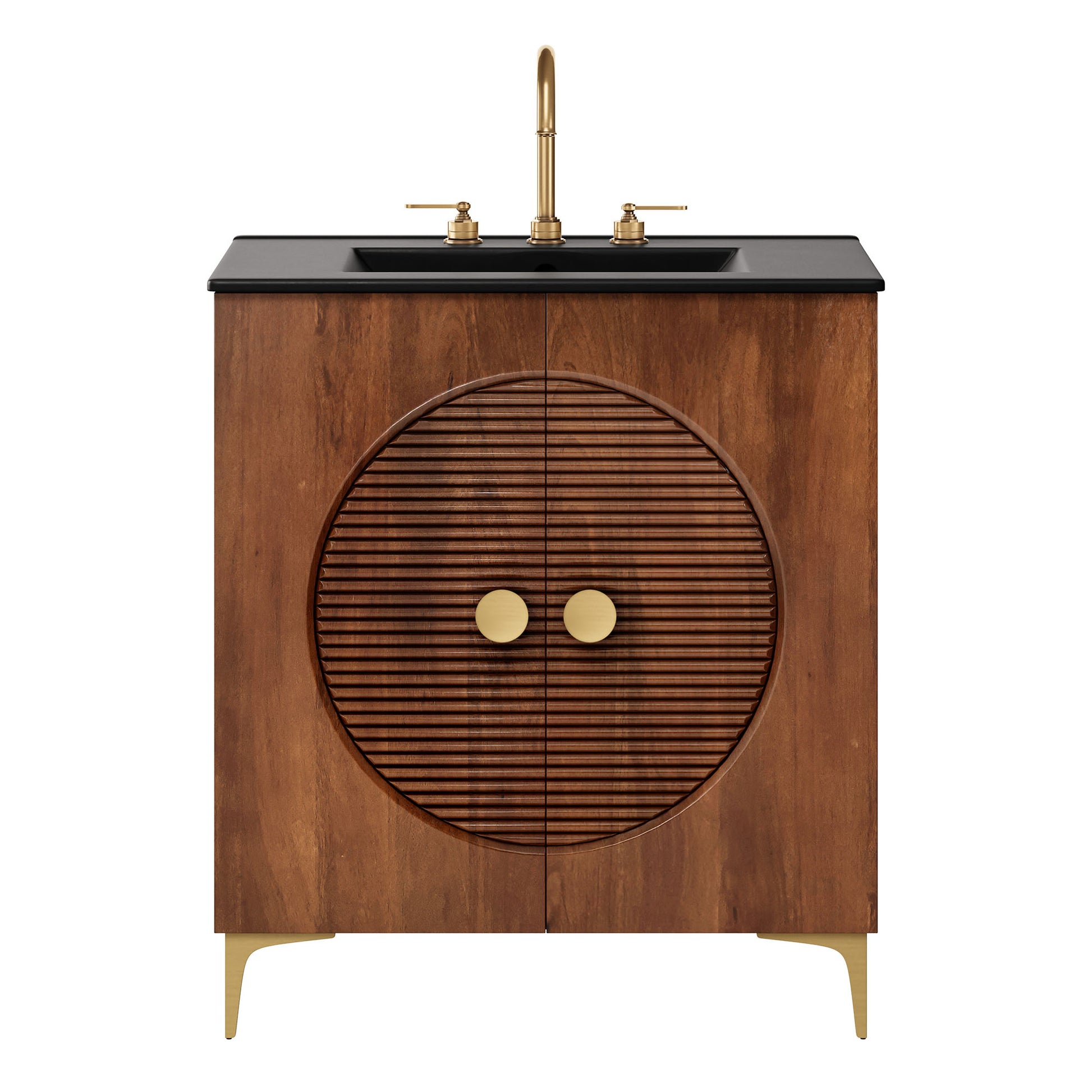 Vernon 30" Fluted Wood Vanity Cabinet With Sink by Modway - Best Buy Furniture