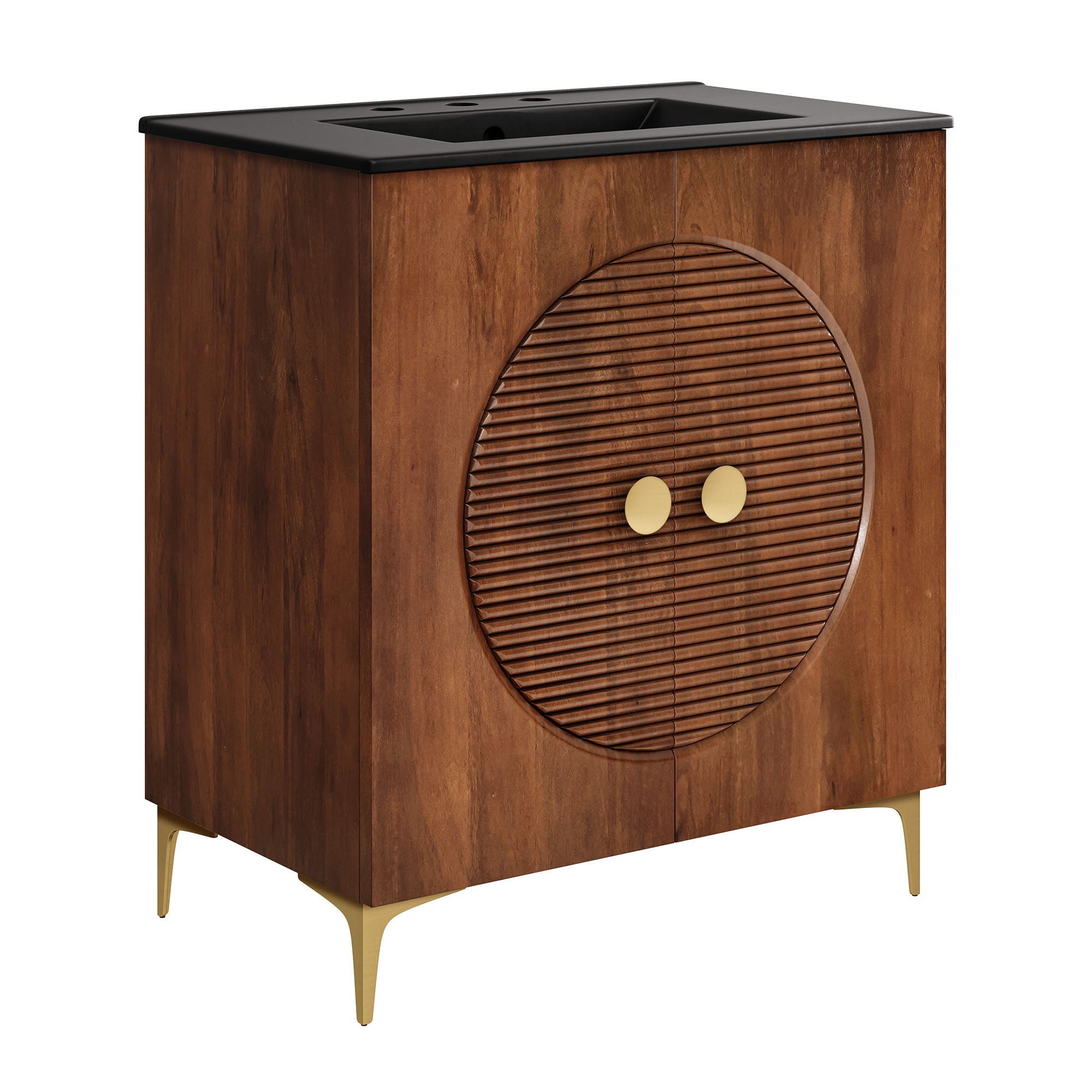 Vernon 30" Fluted Wood Vanity Cabinet With Sink by Modway - Best Buy Furniture