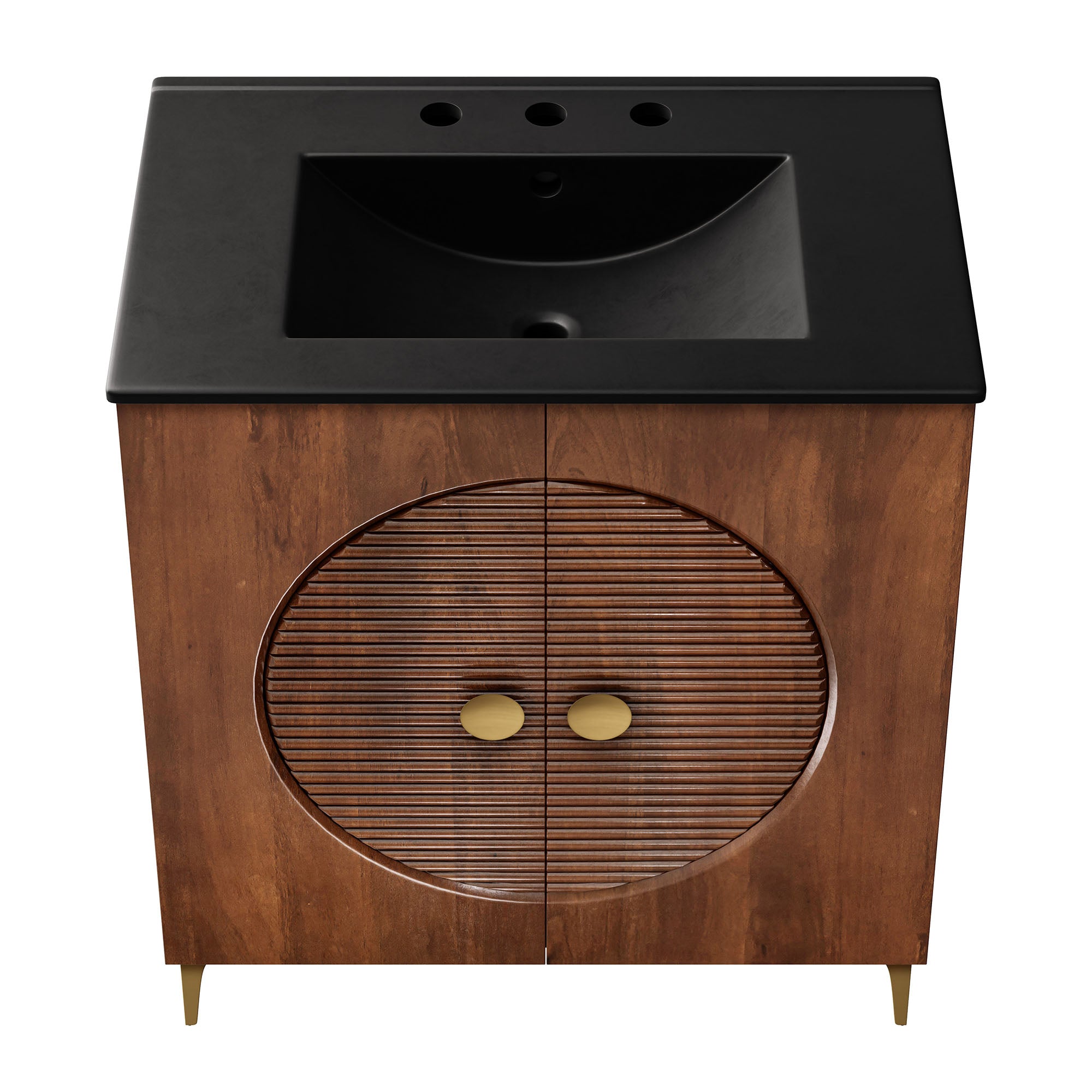 Vernon 30" Fluted Wood Vanity Cabinet With Sink by Modway - Best Buy Furniture