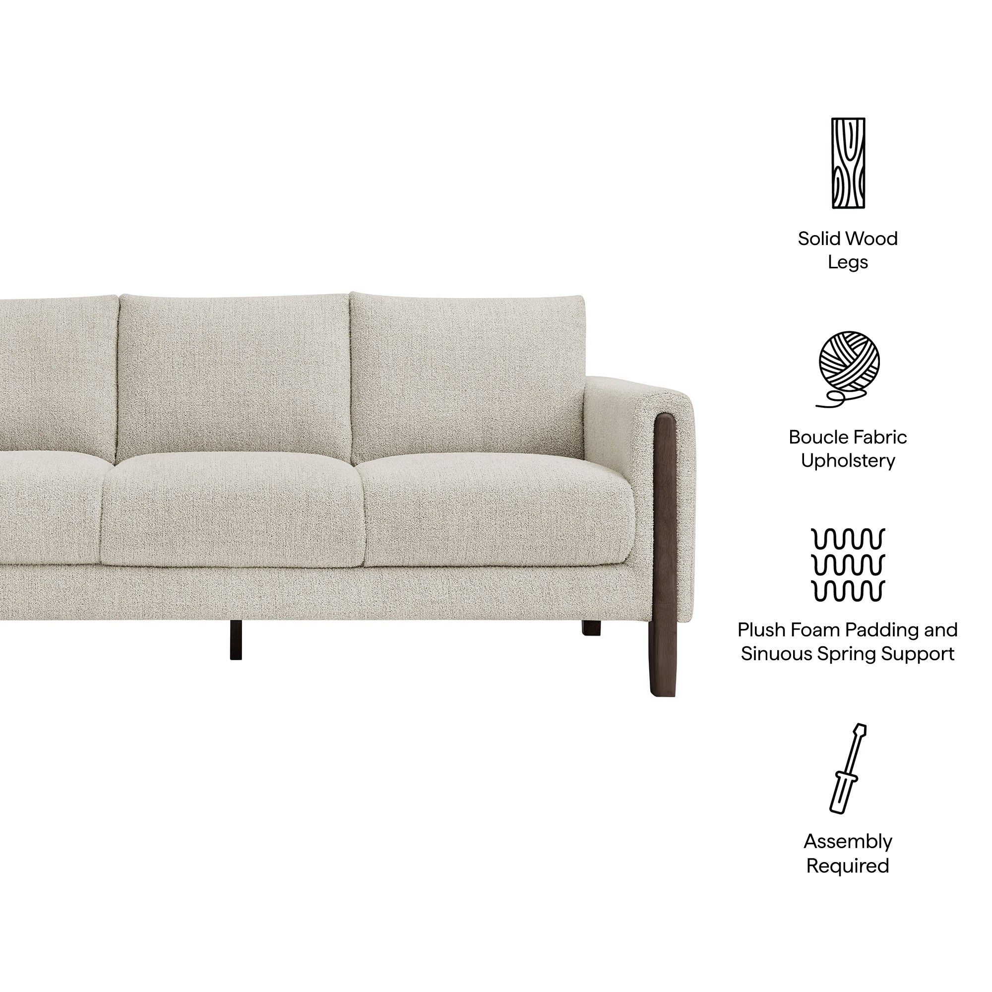 Hawken Boucle Fabric Sofa by Modway - Best Buy Furniture