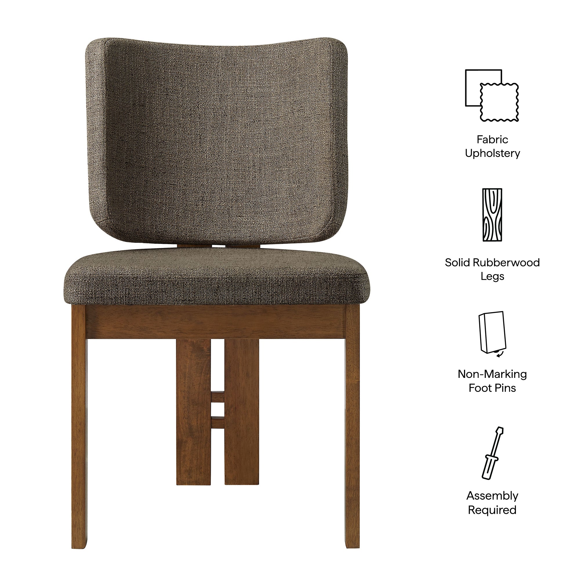 Alba Armless Upholstered Dining Chairs Set Of 2 by Modway