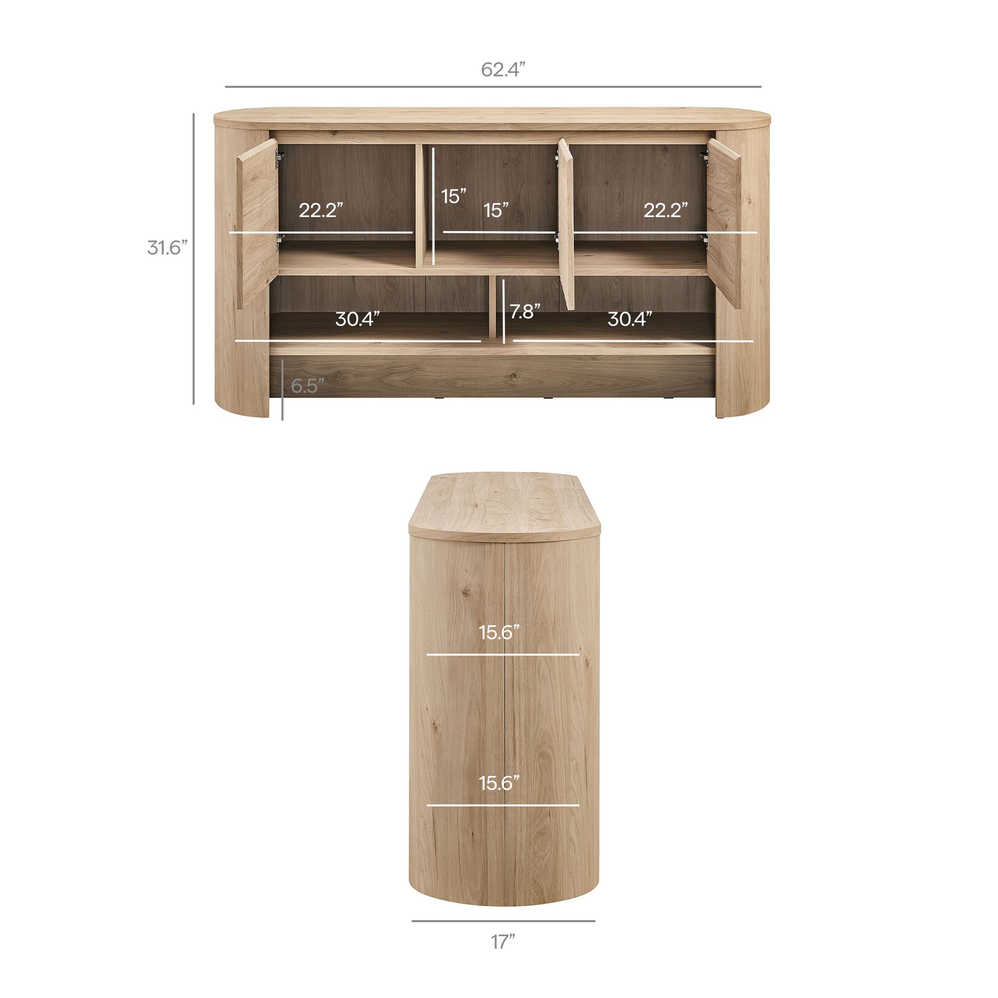 Duval 62 Inch Oval Sideboard by Modway - Best Buy Furniture