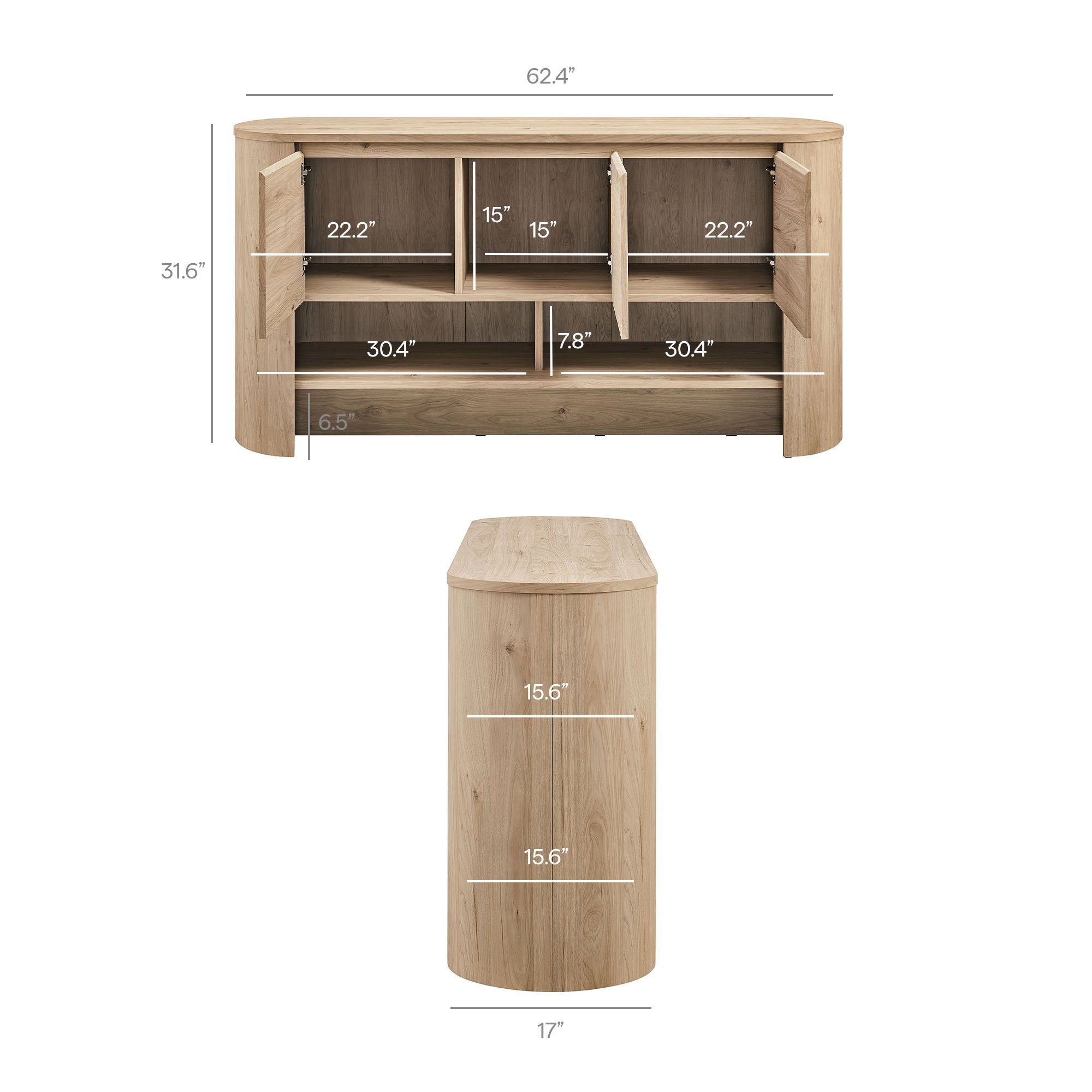 Duval 62 Inch Oval Sideboard by Modway - Best Buy Furniture