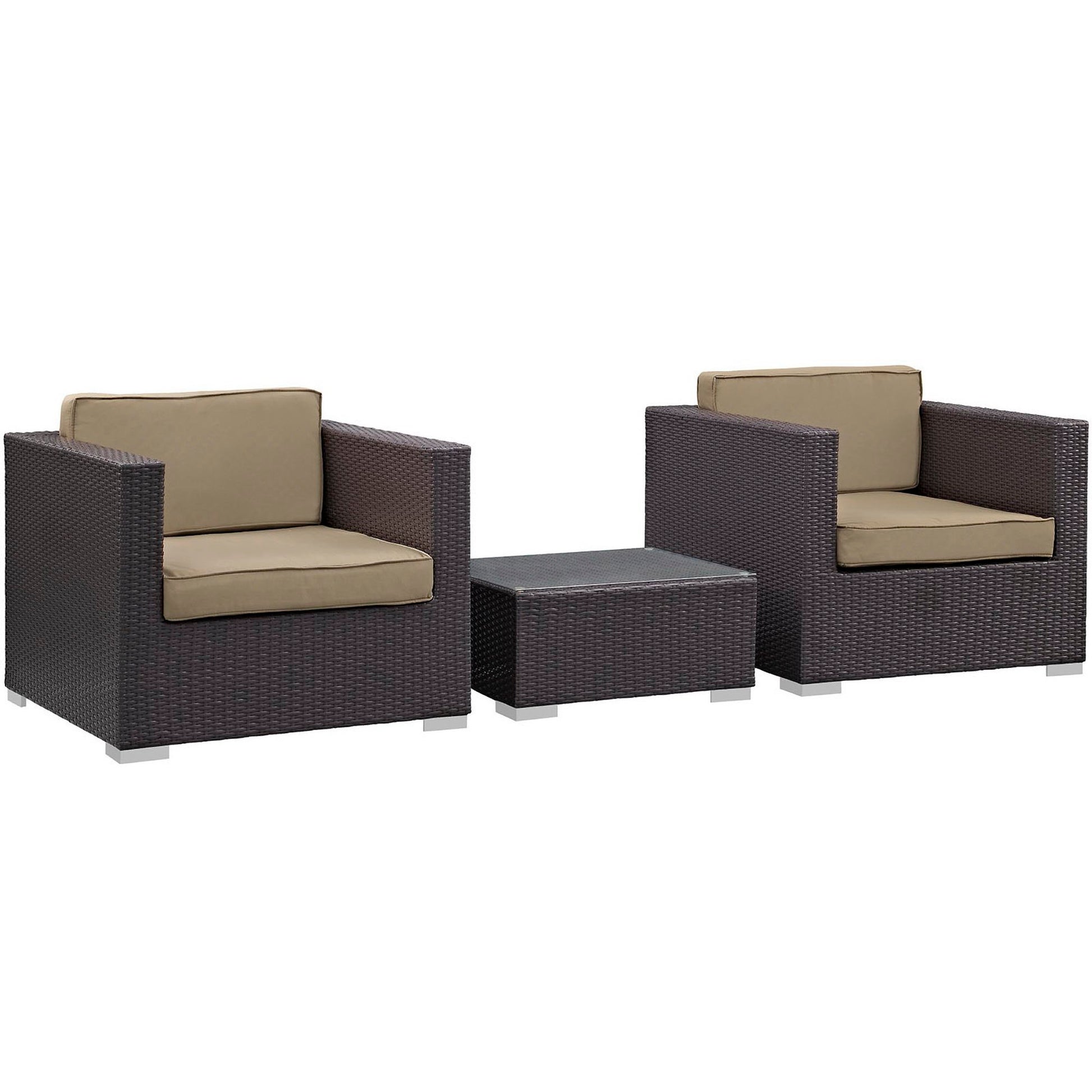 Burrow 3 Piece Outdoor Patio Sofa Set by Modway - Best Buy Furniture