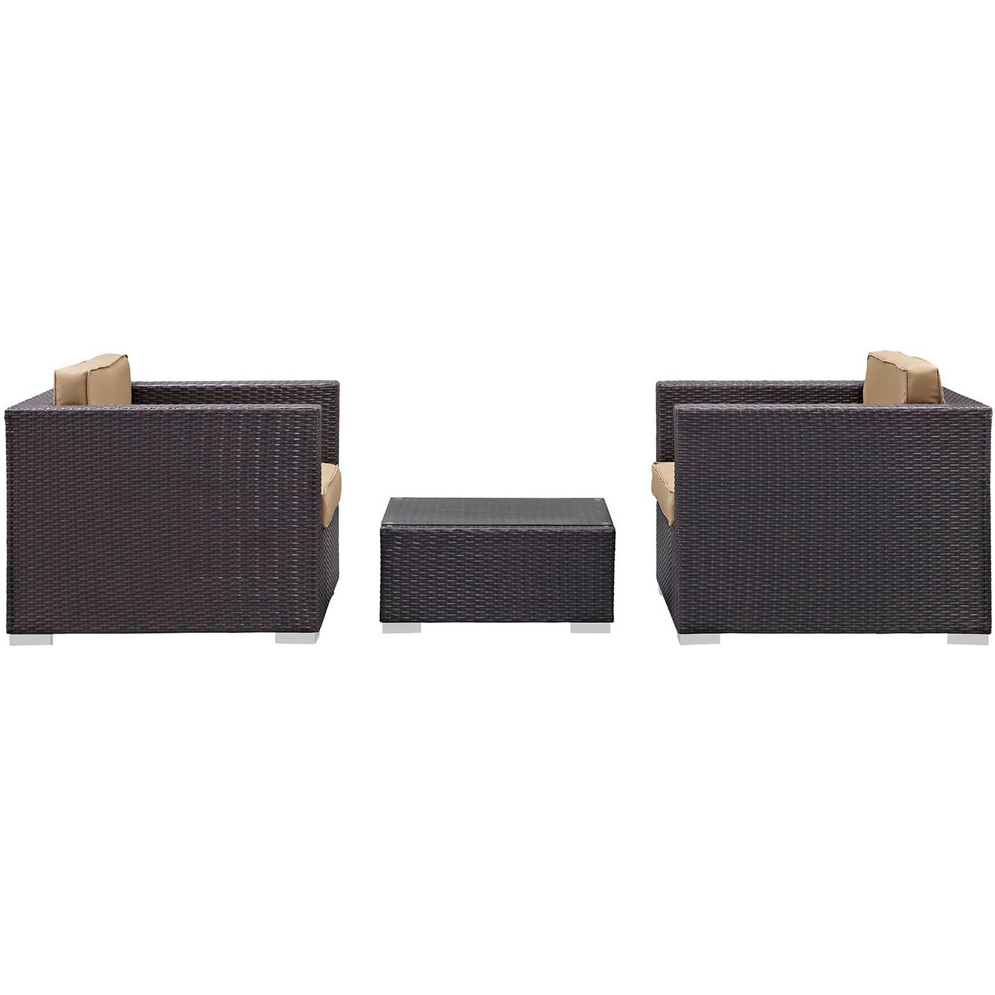 Burrow 3 Piece Outdoor Patio Sofa Set by Modway - Best Buy Furniture