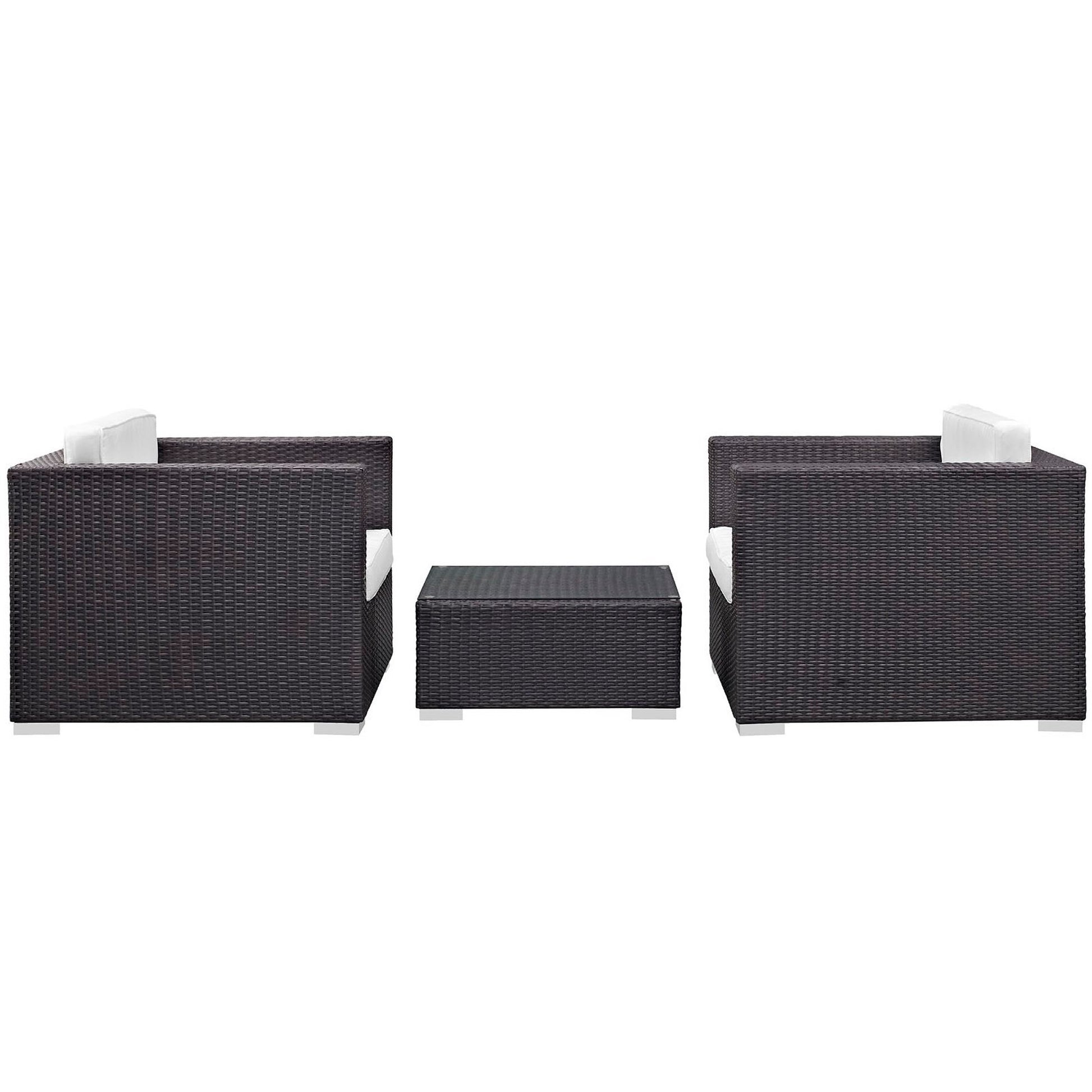 Burrow 3 Piece Outdoor Patio Sofa Set by Modway - Best Buy Furniture