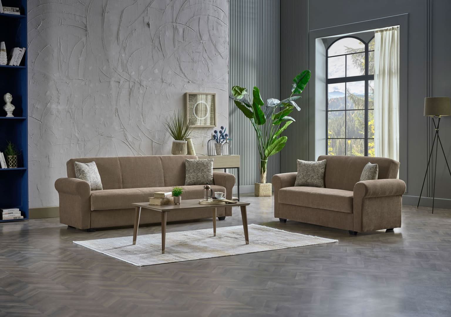 Elita Living Room – Brown