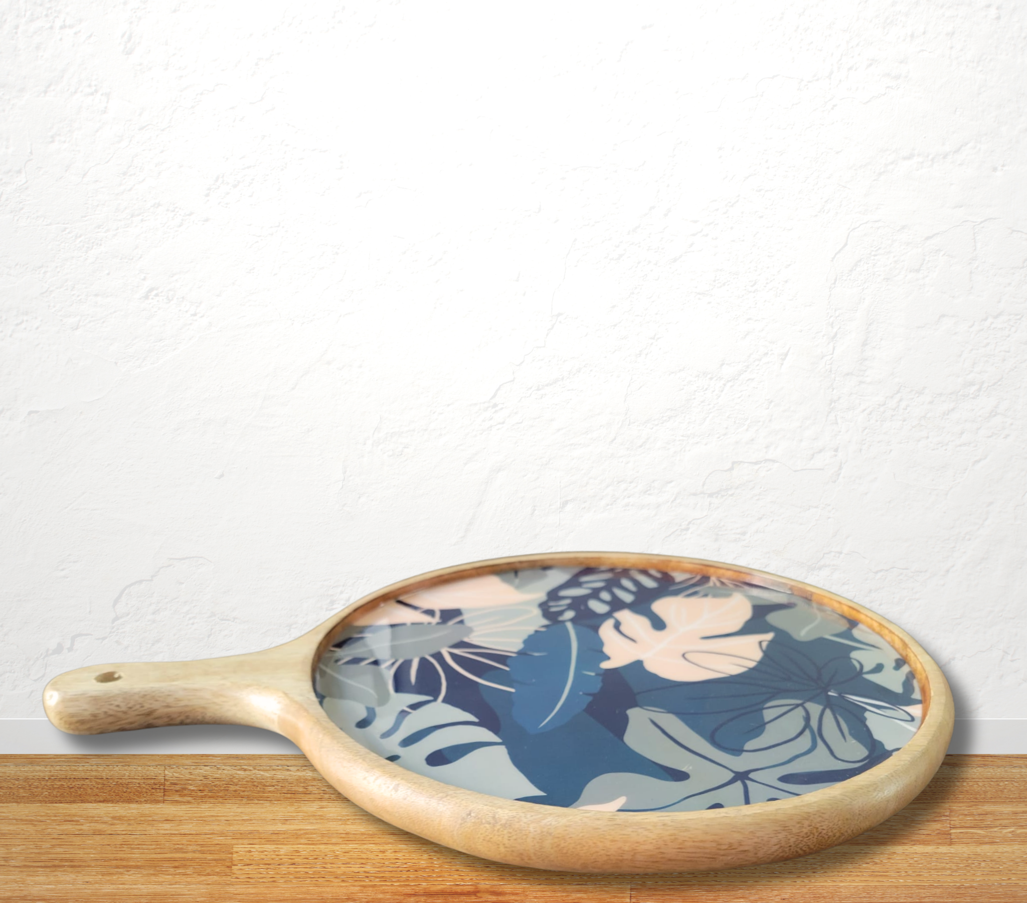 Charcuterie Board Pizza Serving Platter - Floral