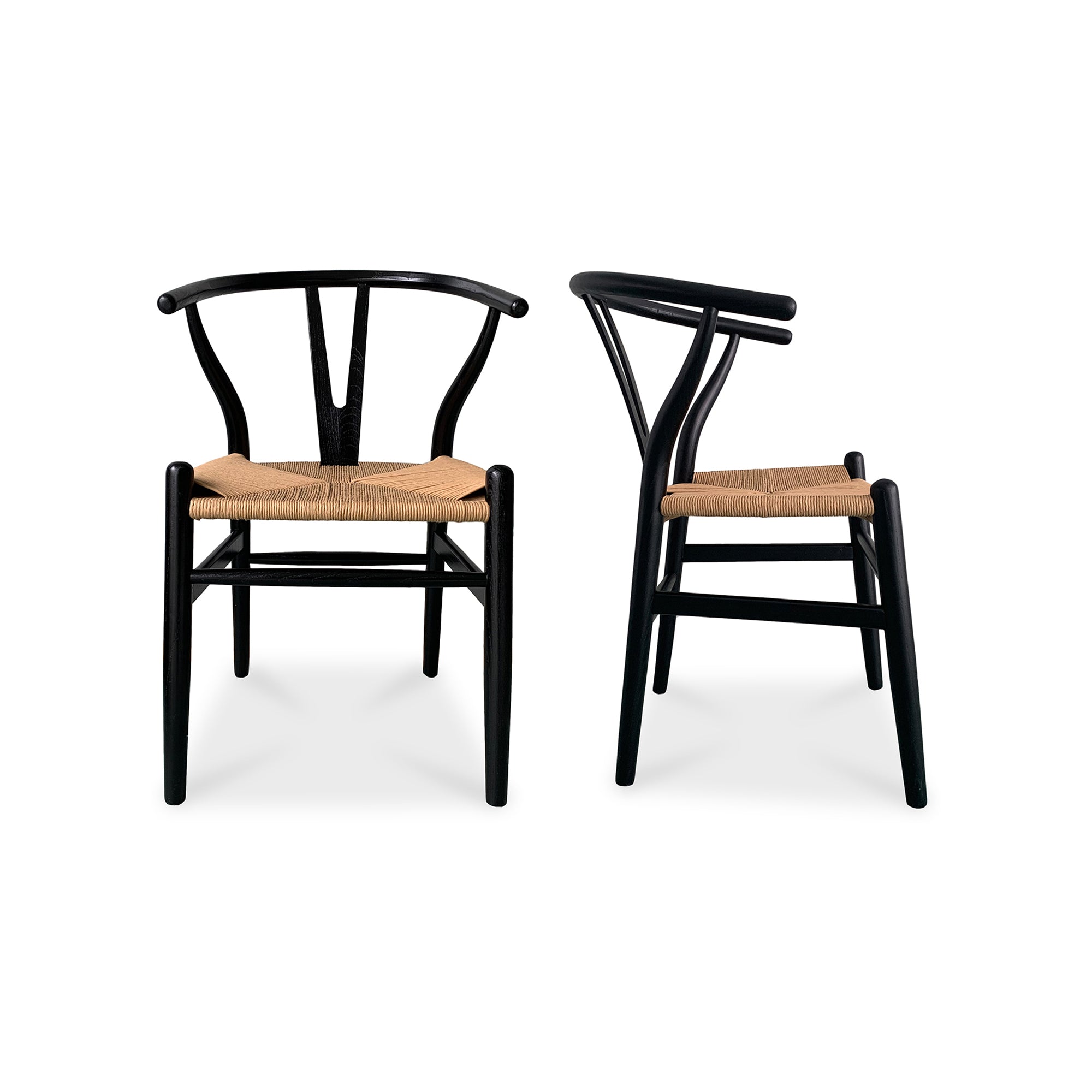 Ventana Dining Chair Black And Natural - Set Of Two - Moes Home