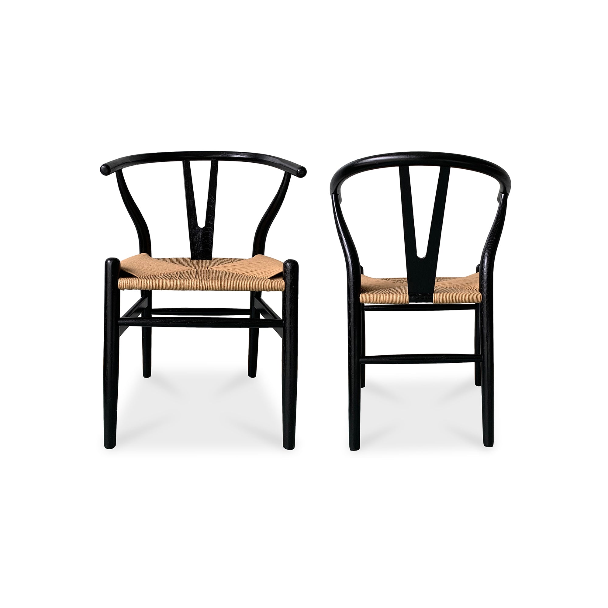 Ventana Dining Chair Black And Natural - Set Of Two - Moes Home