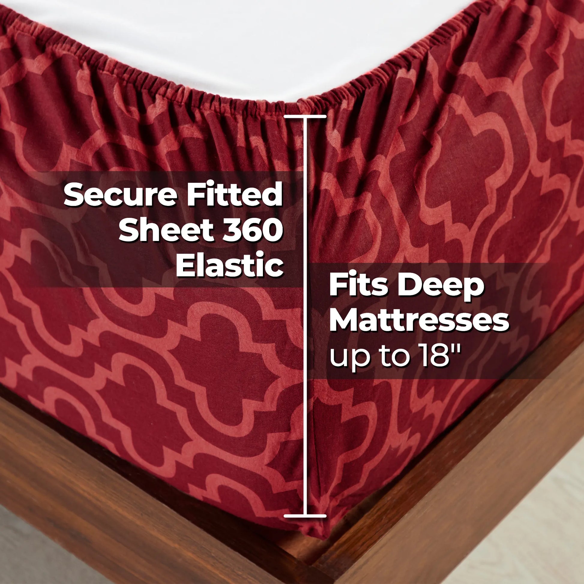 100% Cotton Flannel Bed Sheet Set Trellis Deep Pocket - Sheet Set by Superior Brand