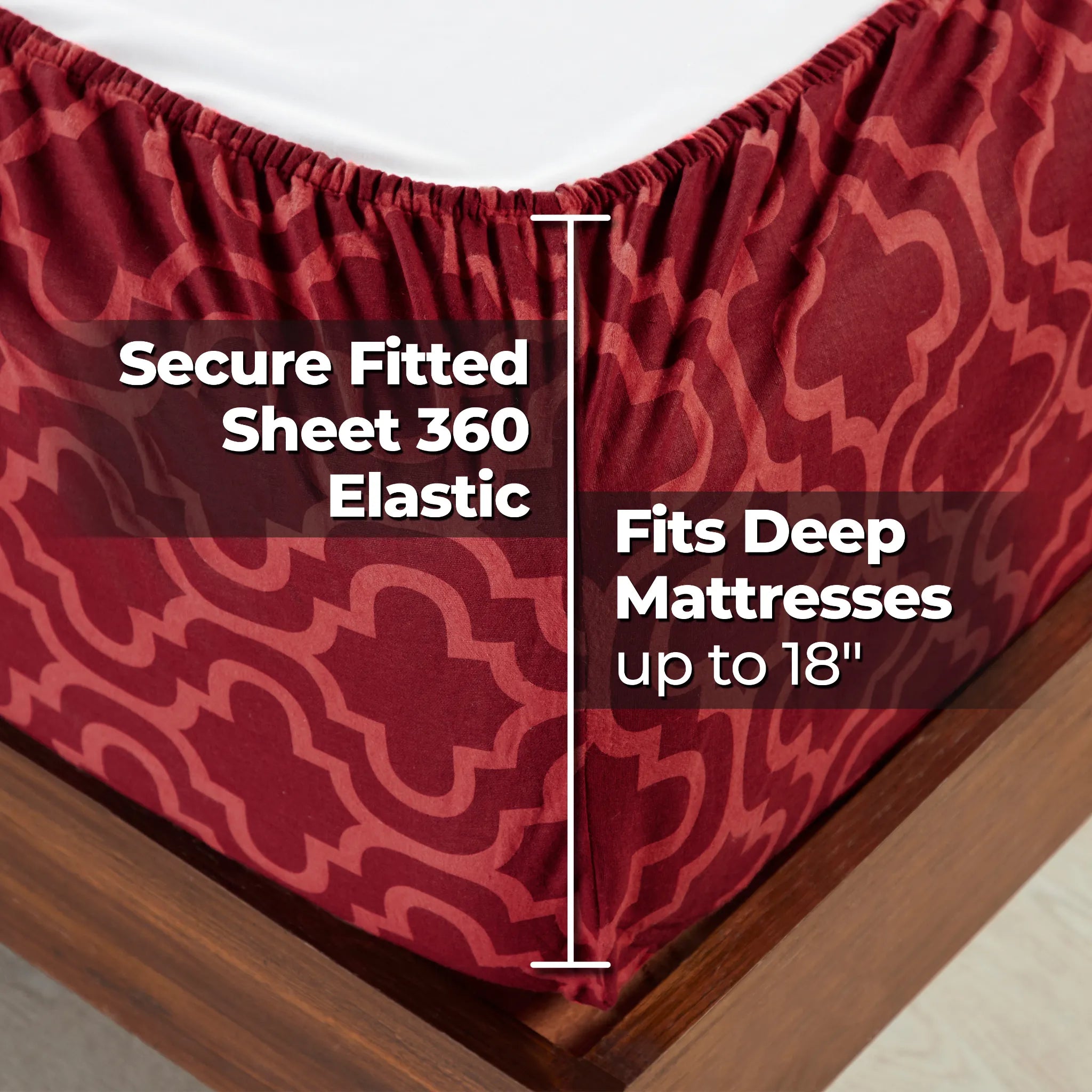 100% Cotton Flannel Bed Sheet Set Trellis Deep Pocket - Sheet Set by Superior Brand