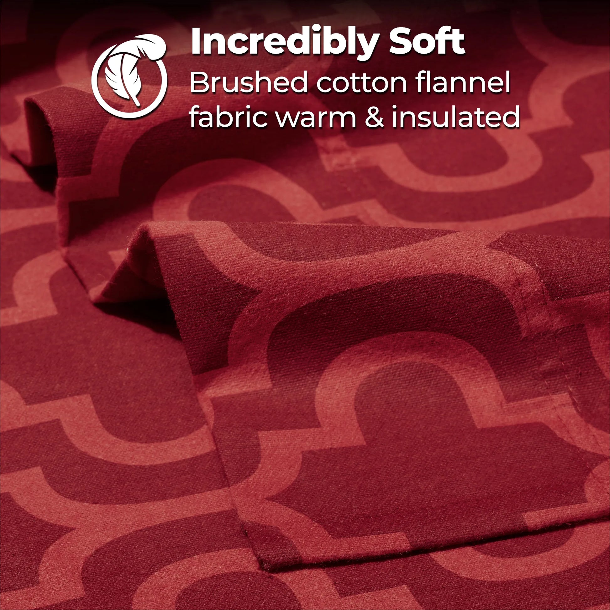 100% Cotton Flannel Bed Sheet Set Trellis Deep Pocket - Sheet Set by Superior Brand