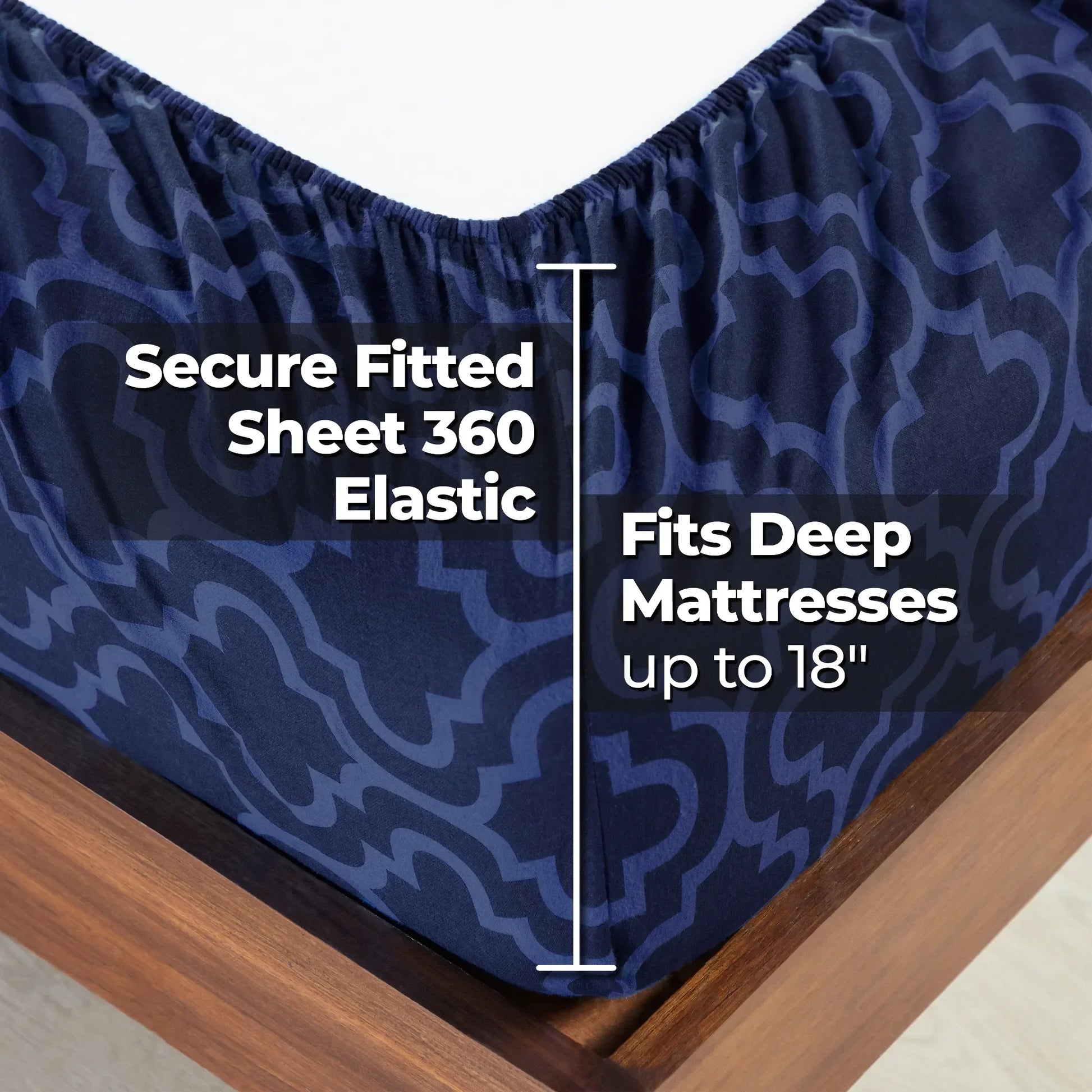 100% Cotton Flannel Bed Sheet Set Trellis Deep Pocket - Sheet Set by Superior Brand